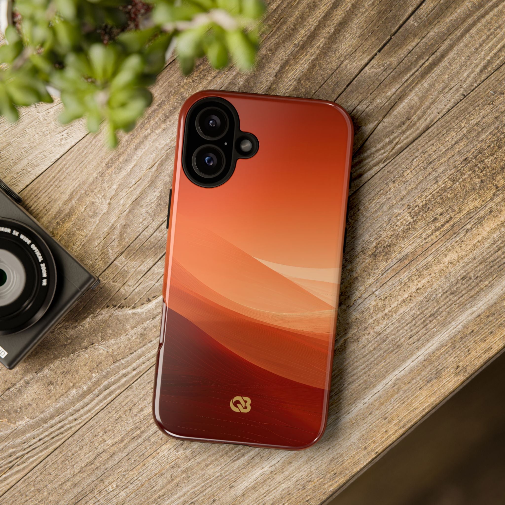 Orange Tough Phone Case for iPhone - Crimson Dune Gradient
