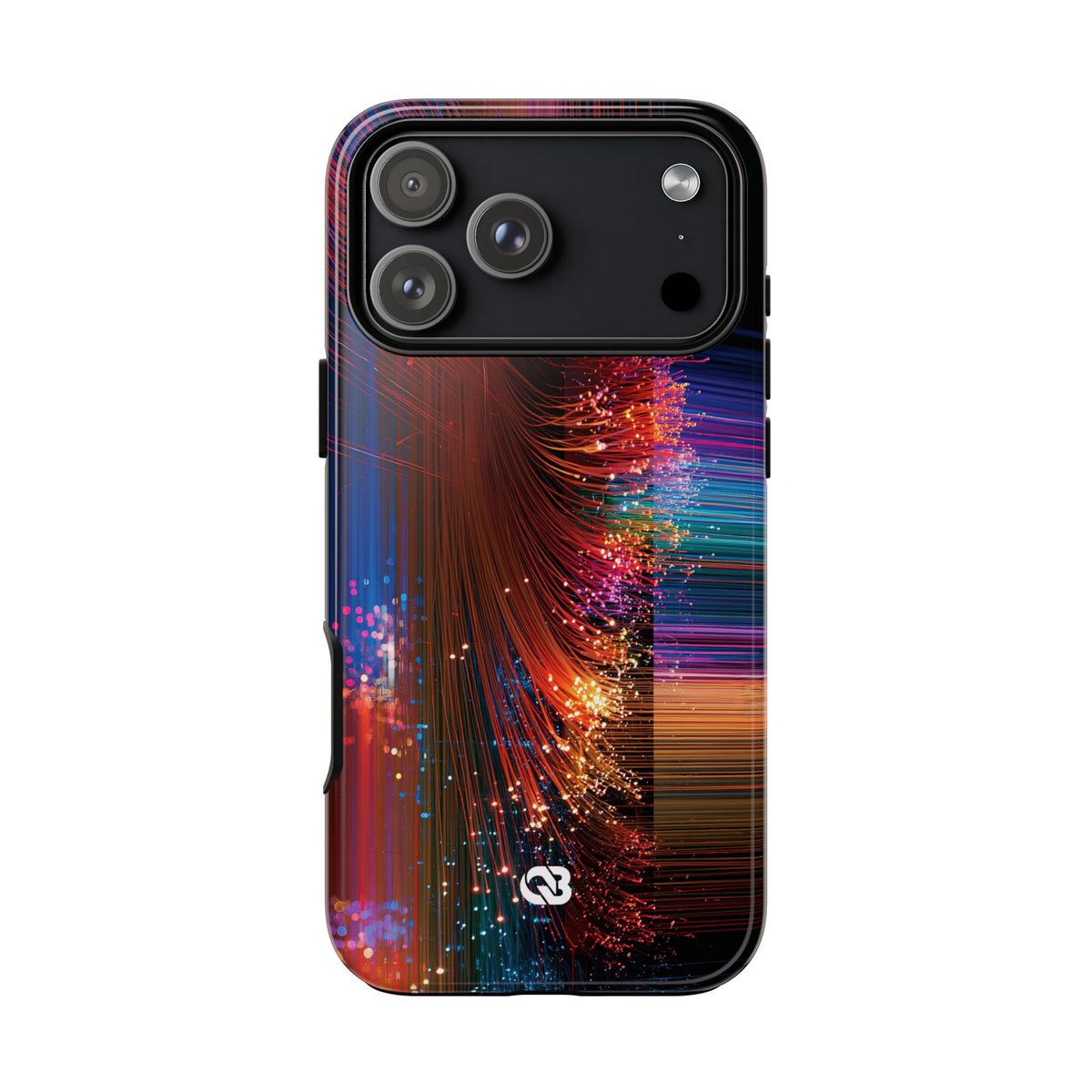 Black Tough Phone Case for iPhone - Cyber Optic Streak