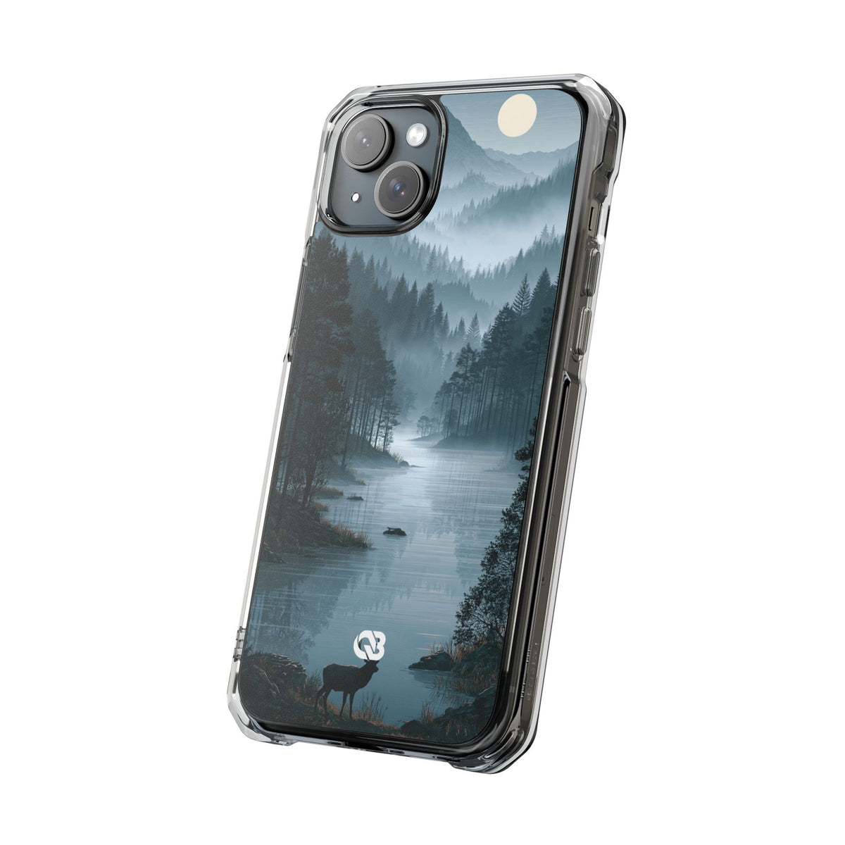 Silent Nordic Fjord · Clear Impact Magnetic Phone Case for iPhone · Blue