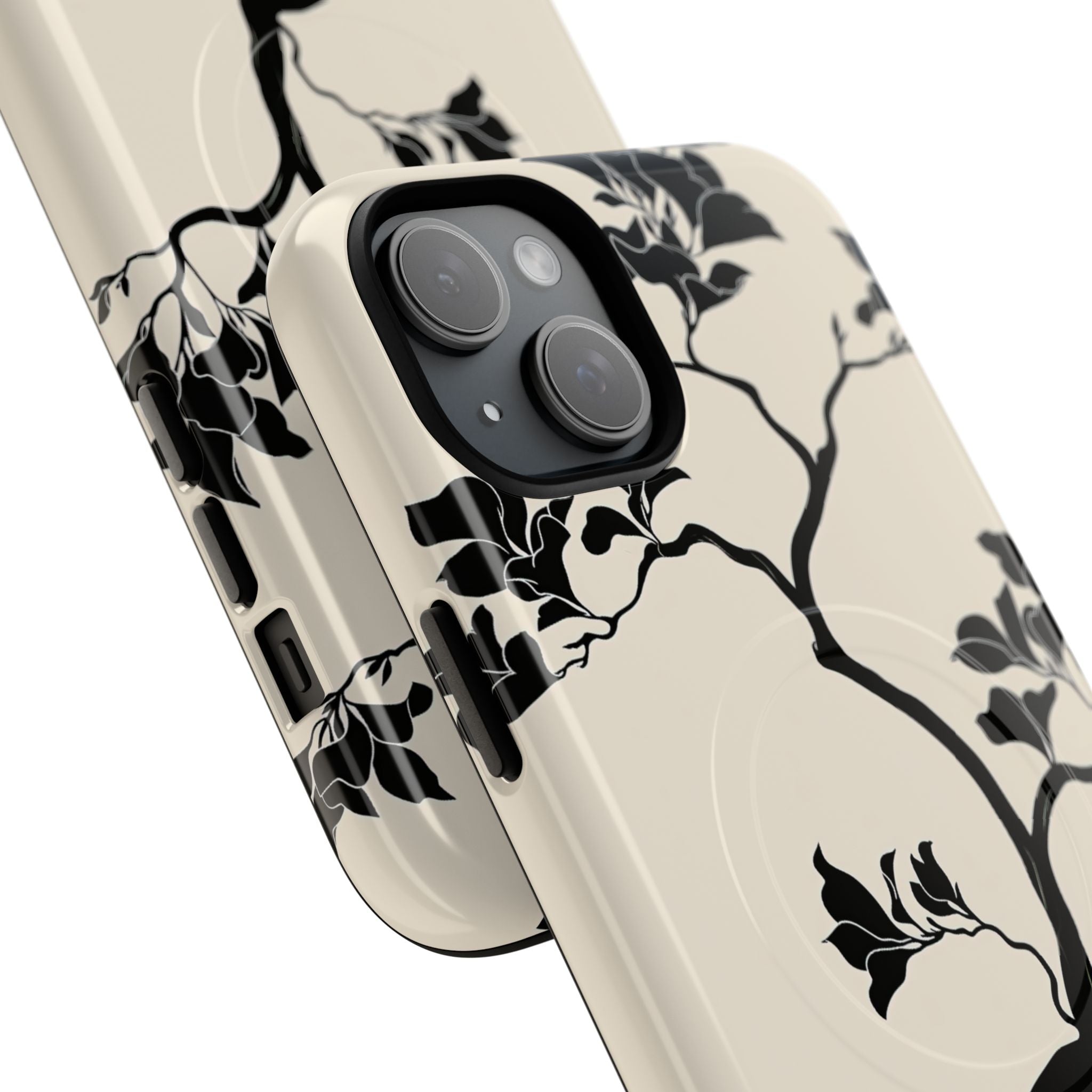 Beige Tough 2.0 Magsafe Phone Case for iPhone - Obsidian Bonsai Silhouette