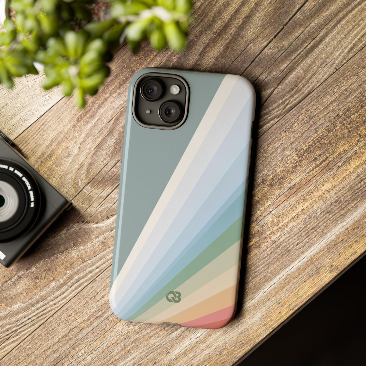 Green Tough Phone Case for iPhone - Sage Prism Beam