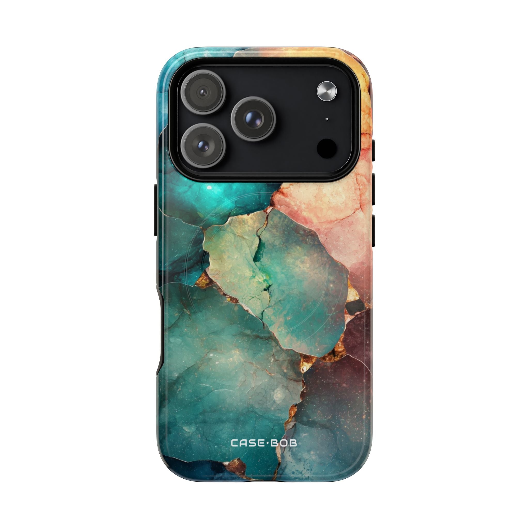 Teal Mosaic Veins iPhone 17 Pro Case - Tough+ - CASE•BOB