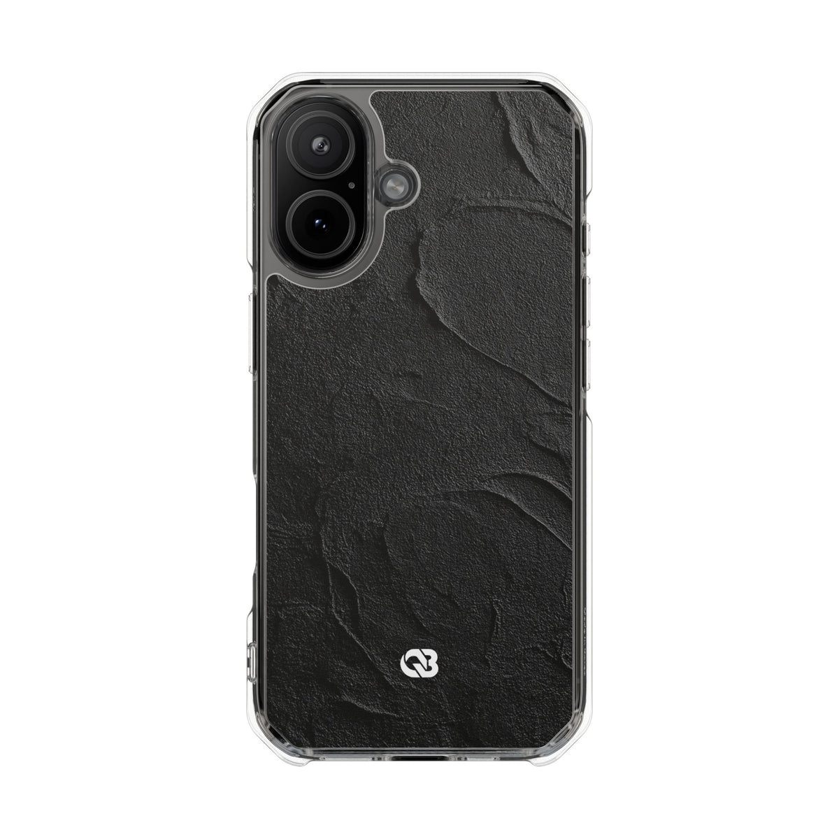 Obsidian Stucco Relief · Clear Impact Magnetic Phone Case for iPhone · Black
