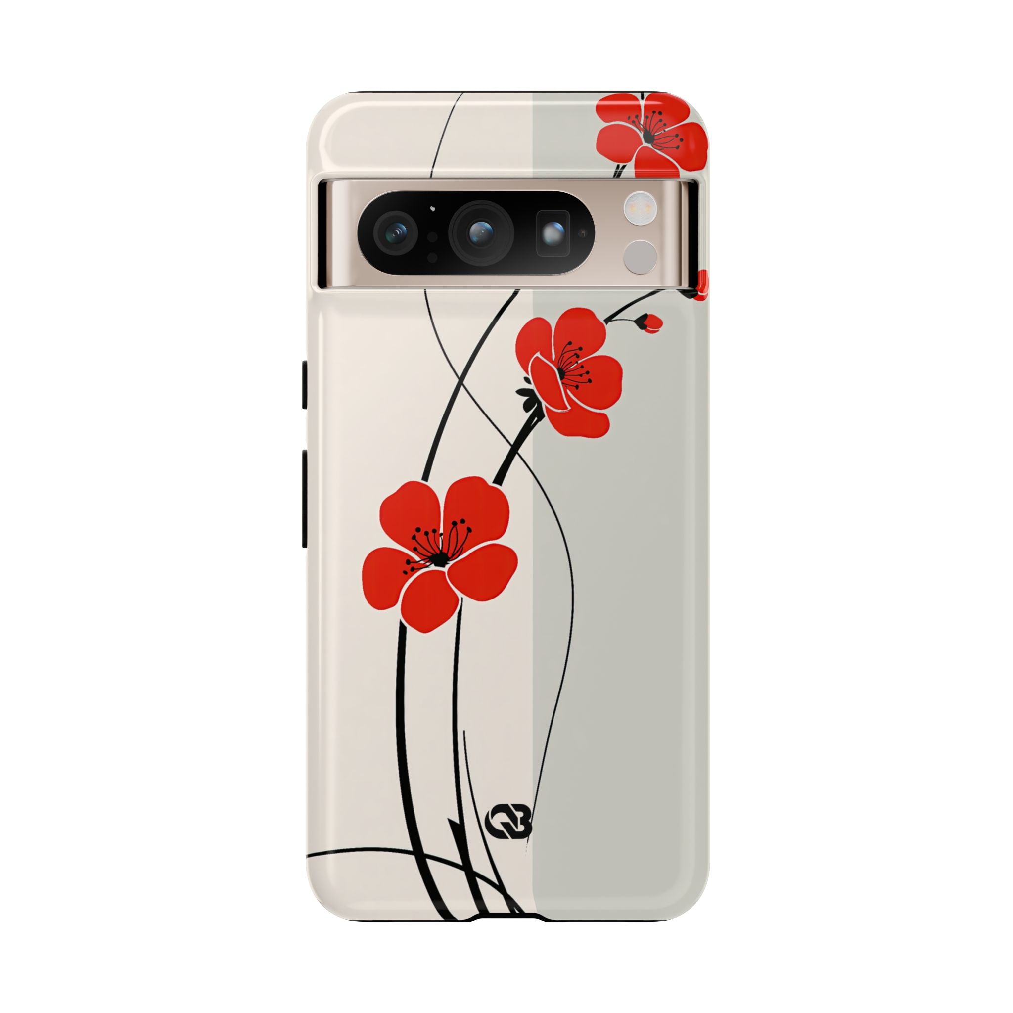 Red Tough Phone Case for Google Pixel -Crimson Plum Ink