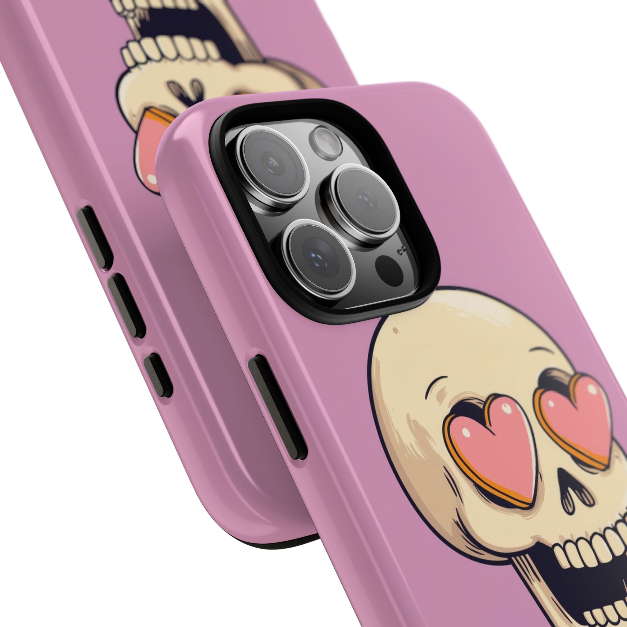 Heart Eyed Skull iPhone 16 Pro Max Case - Tough