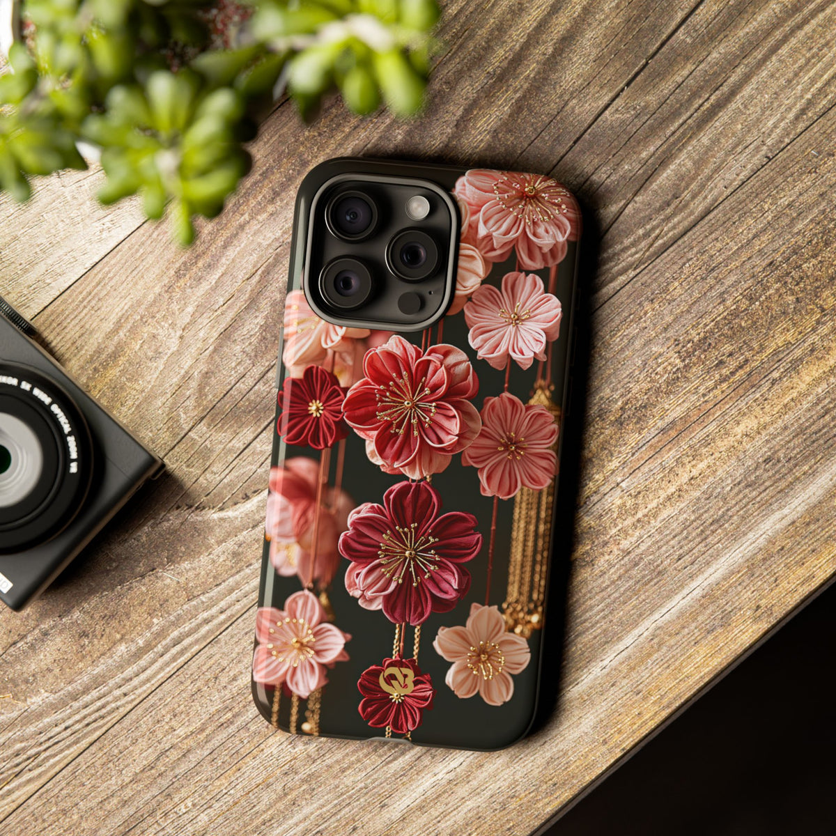 Silk Blossom Kanzashi · Tough Phone Case for iPhone · Pink