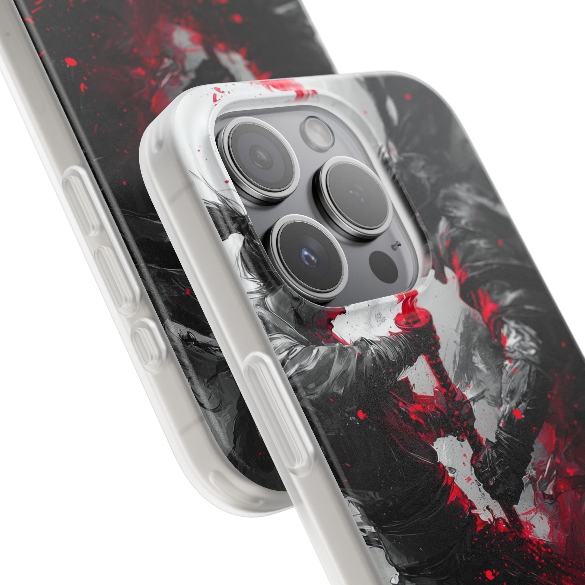 Shattered Crimson Duel · Soft Capa para iPhone