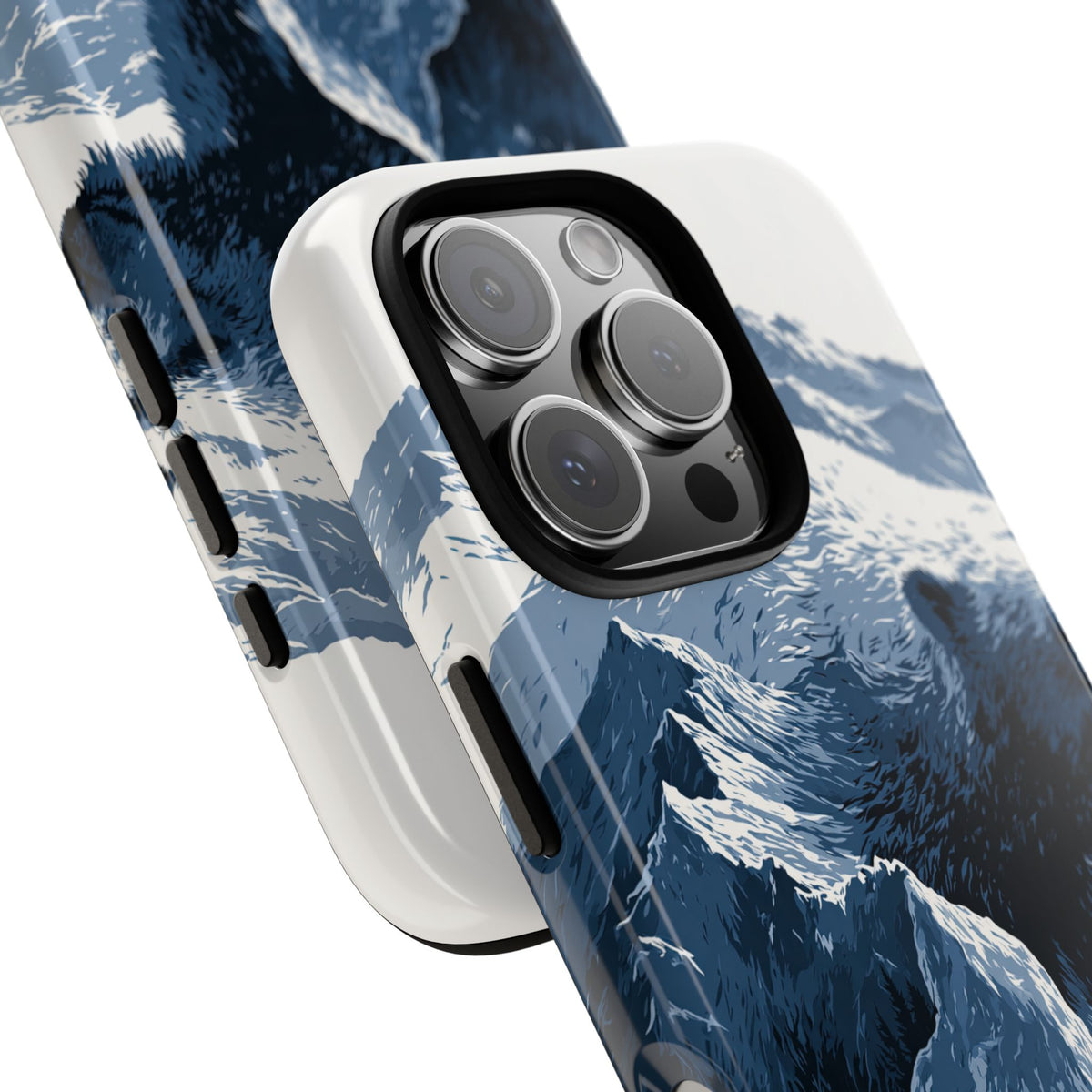 Fjord Summit Bear · Tough Phone Case for iPhone · Blue