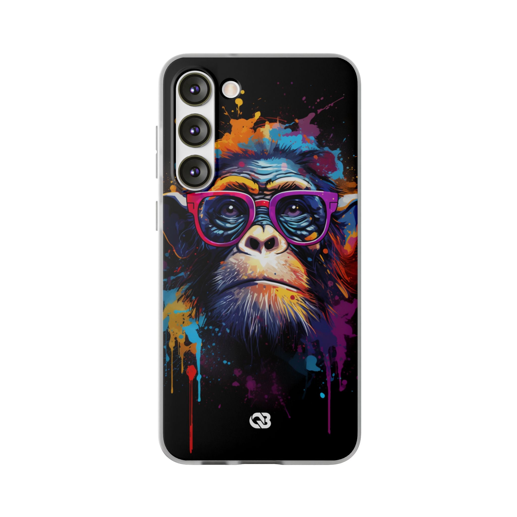 Neon Splatter Primate · Soft Telefoncover til Samsung