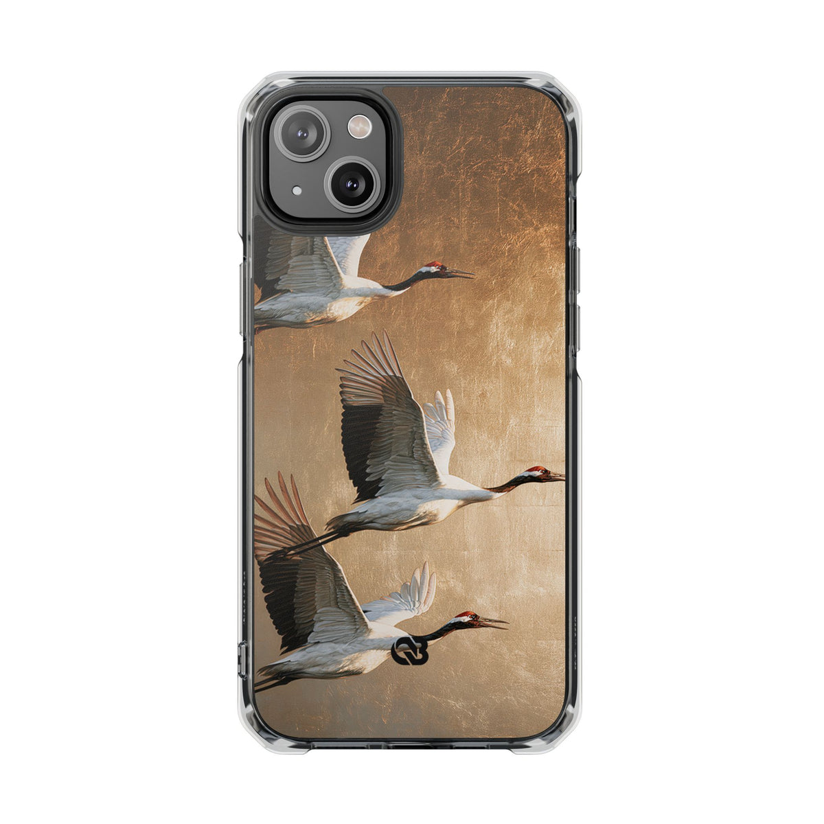 Golden Crane Flight · Clear Impact Magnetic Phone Case for iPhone · Gold