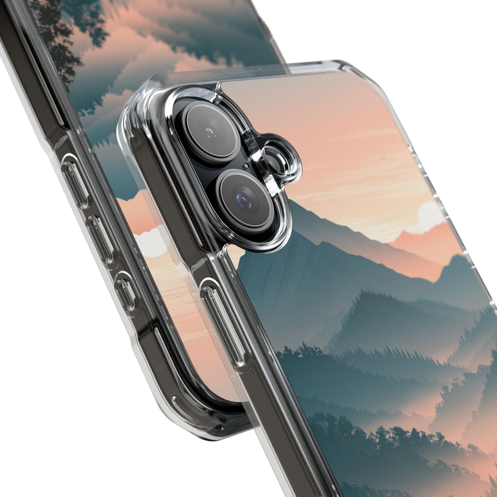 Teal Impact MagSafe Phone Case for iPhone - Alpine Teal Horizon