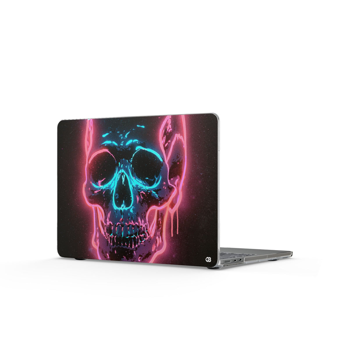 Neon Drip Skull · Clear Hard Case for MacBook · Black