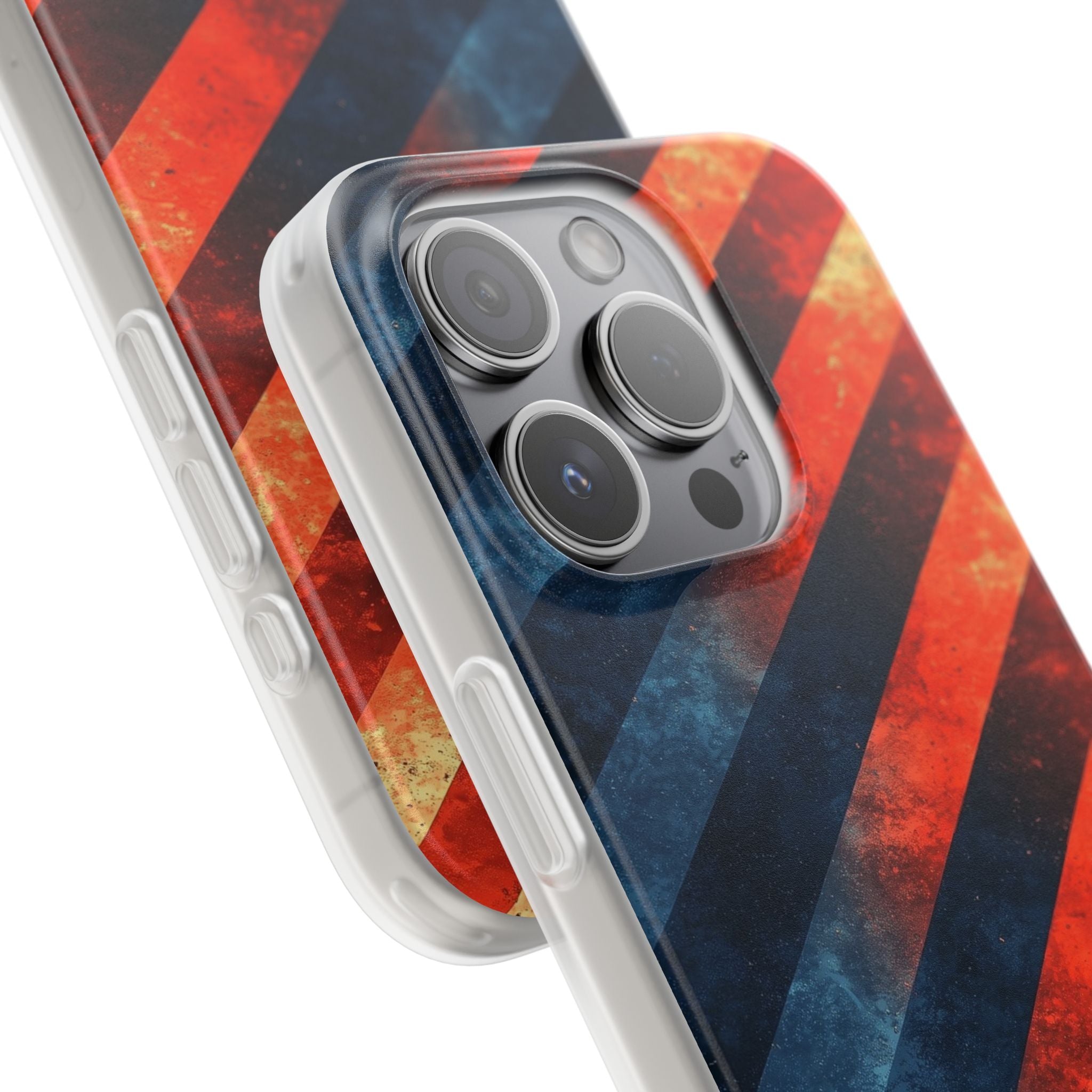 Diagonal Stripes Blaze iPhone 15 Pro Case - Soft