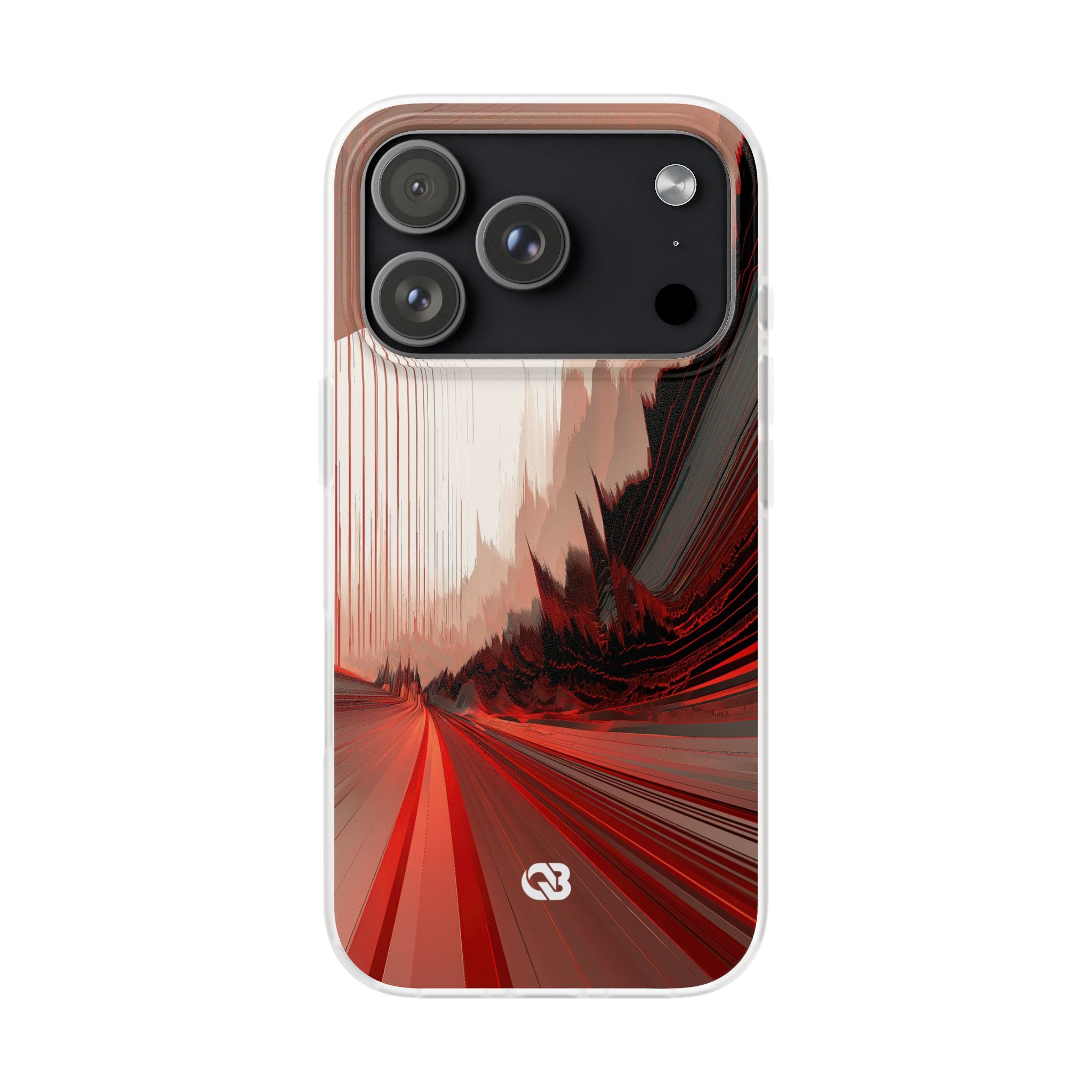 Red Lite Phone Case for iPhone - Crimson Pulse Horizon