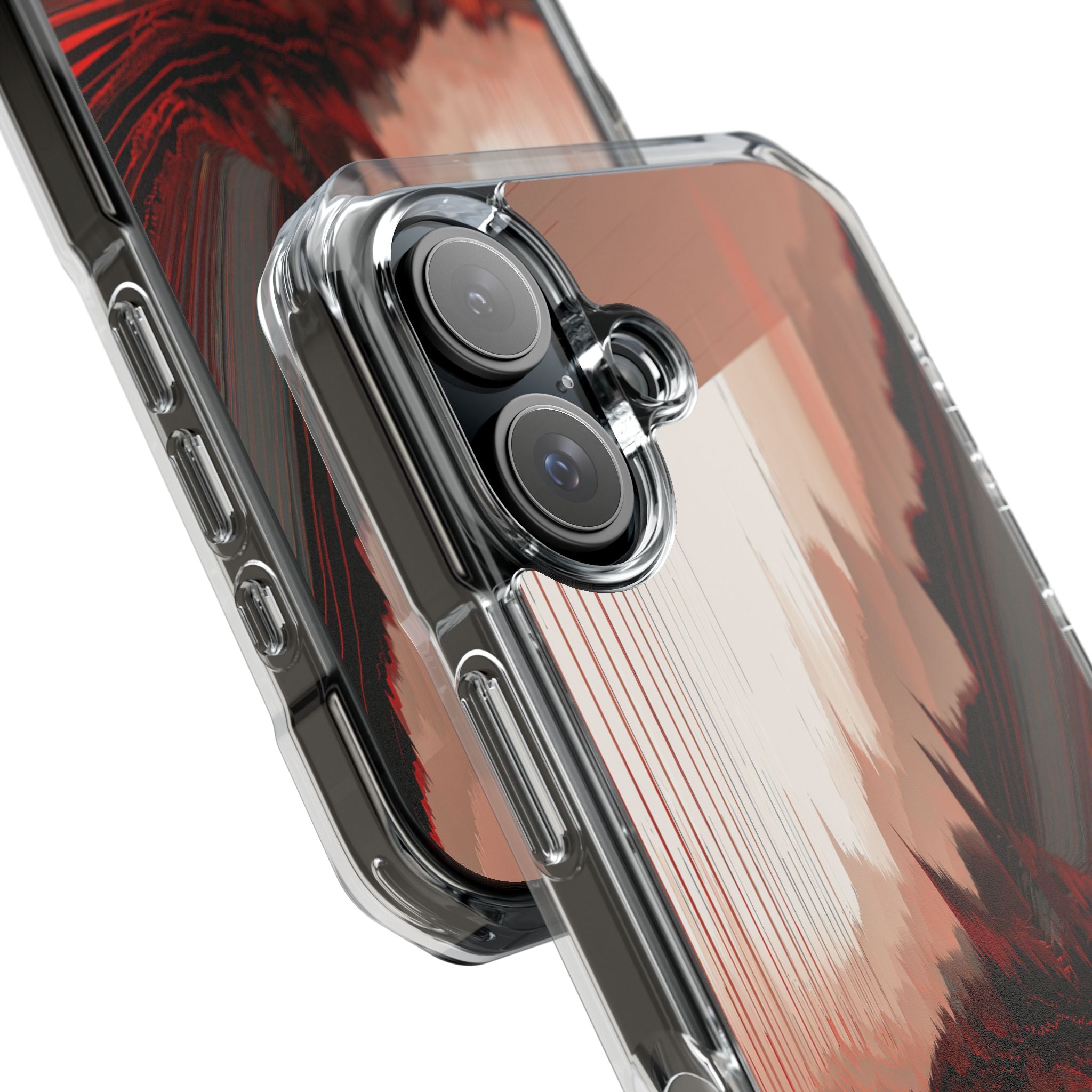 Red Impact MagSafe Phone Case for iPhone - Crimson Pulse Horizon