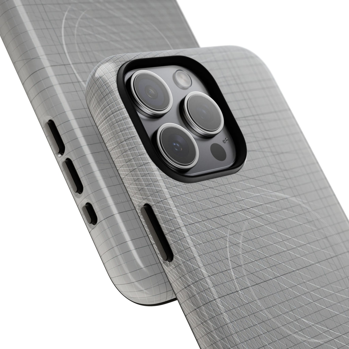 Grey Tough 2.0 Magsafe Phone Case for iPhone - Chrome Mesh Warp