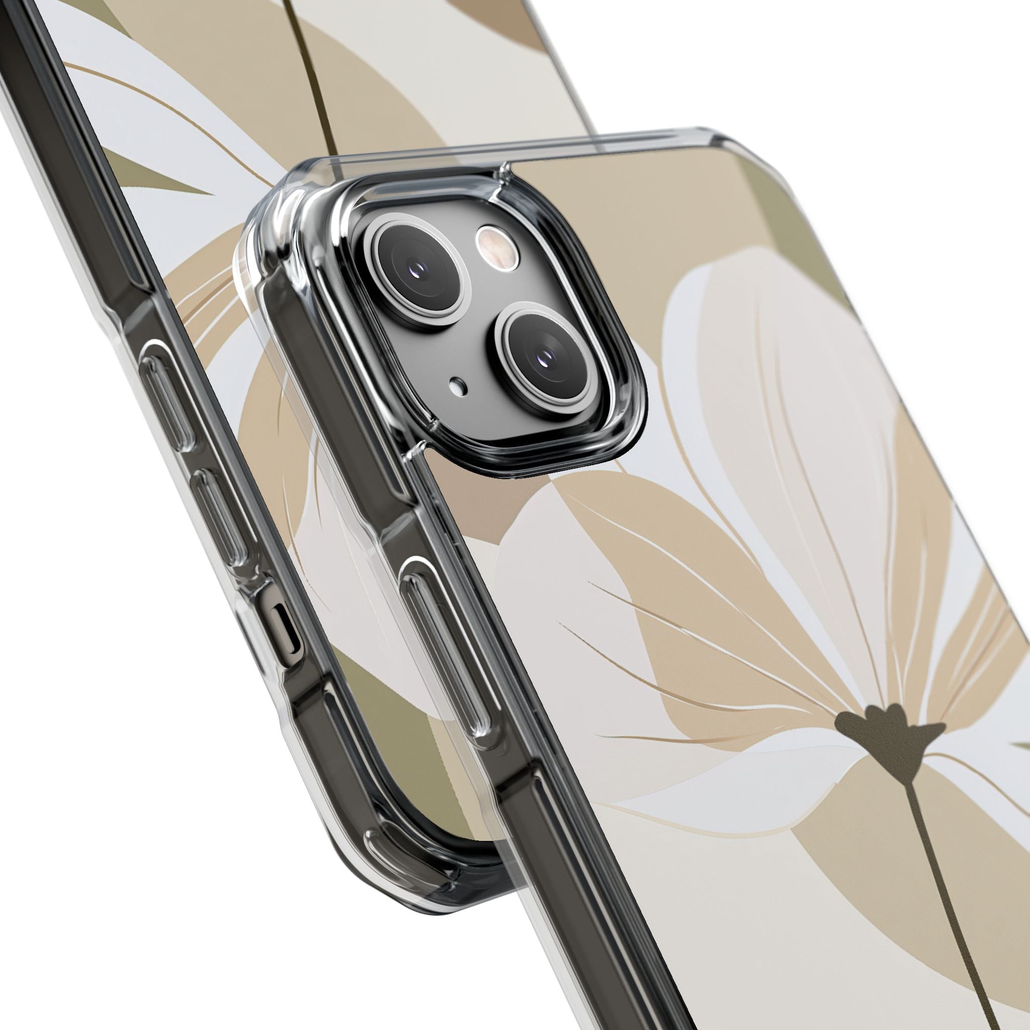Beige Impact MagSafe Phone Case for iPhone - Sage Linen Magnolia