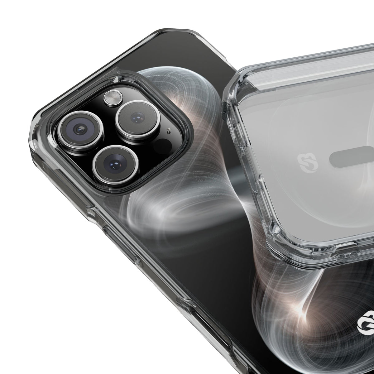 Luminous Vortex · Clear Impact Magnetic Phone Case for iPhone · Black