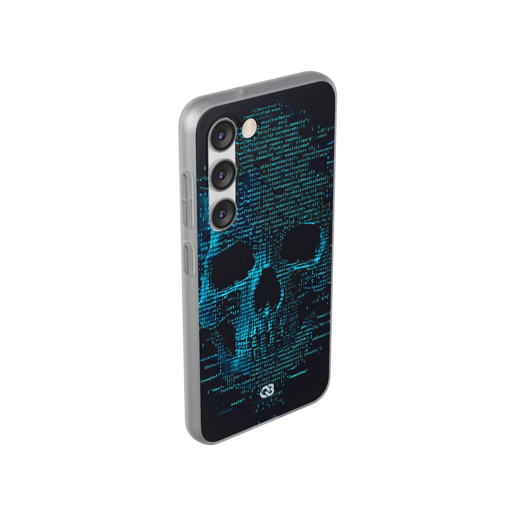 Cyan Glitch Skull · Soft Handyhülle für Samsung