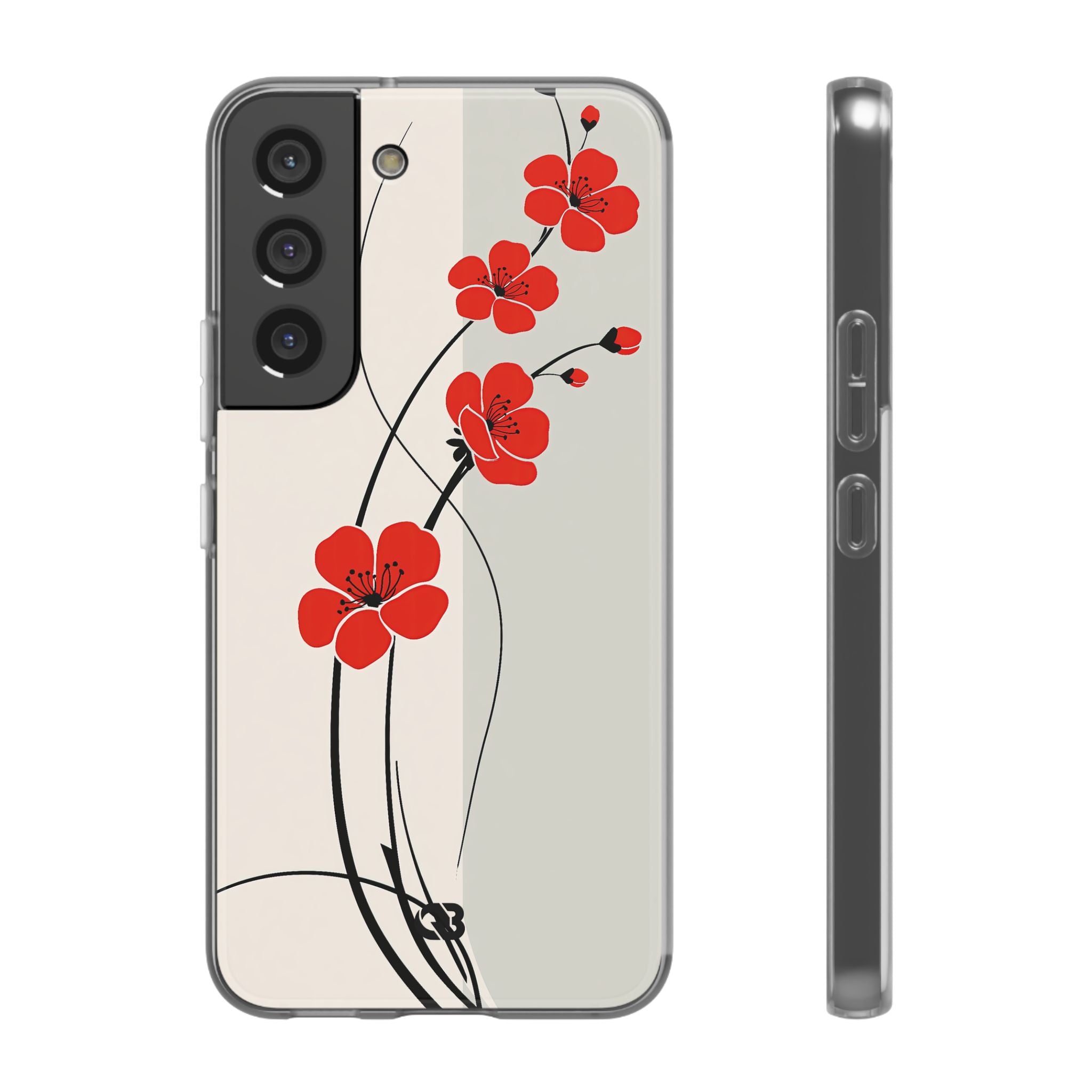 Beige Lite Phone Case for Samsung - Scarlet Ink Petals