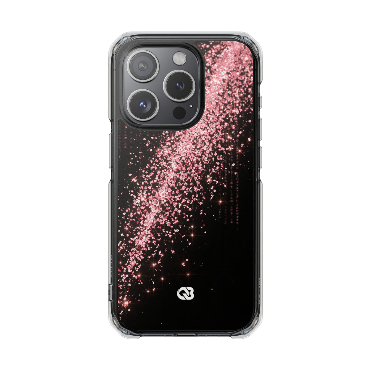 Rose Digital Cascade · Clear Impact Magnetic Phone Case for iPhone · Pink