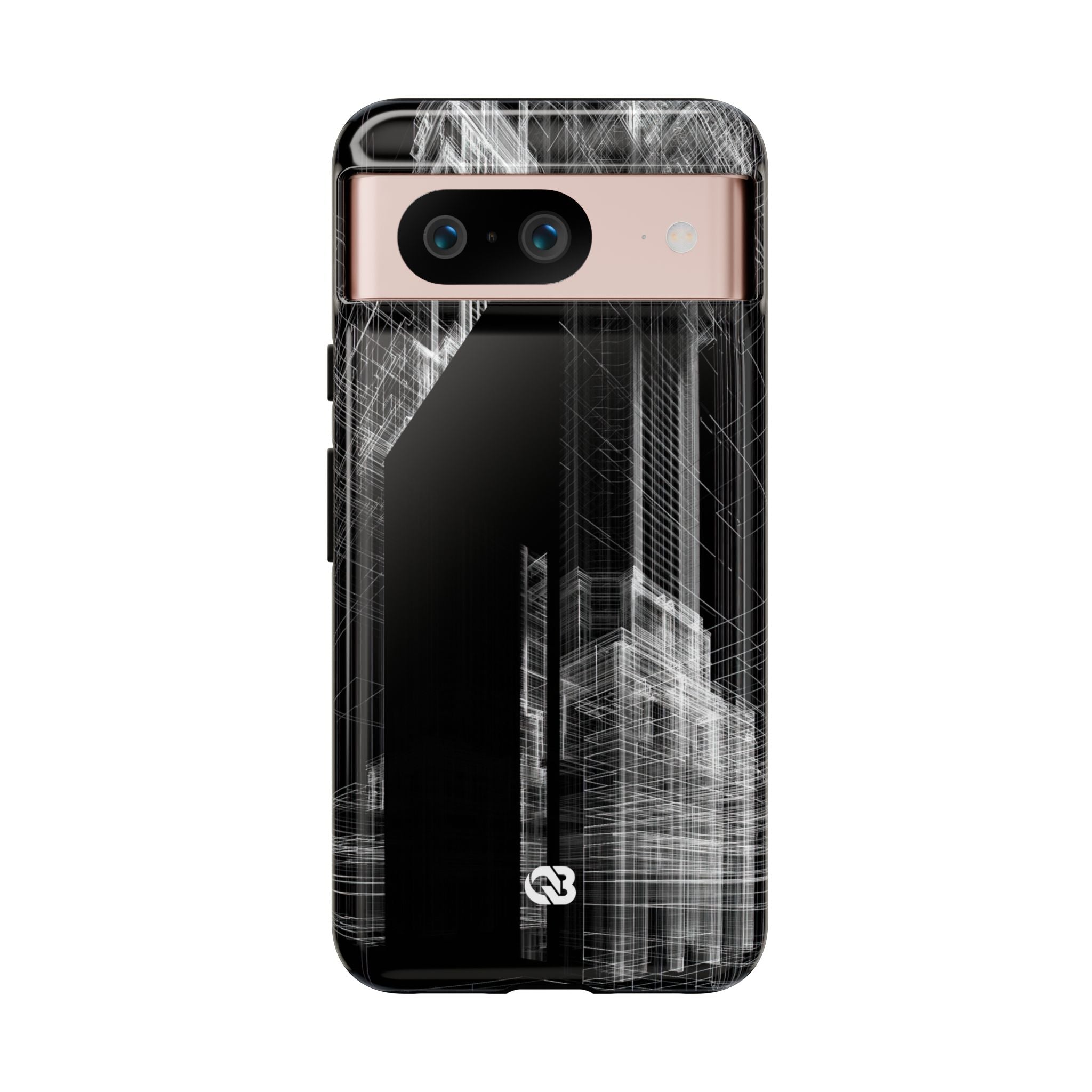 Black Tough Phone Case for Google Pixel - Ghost Urban Wireframe