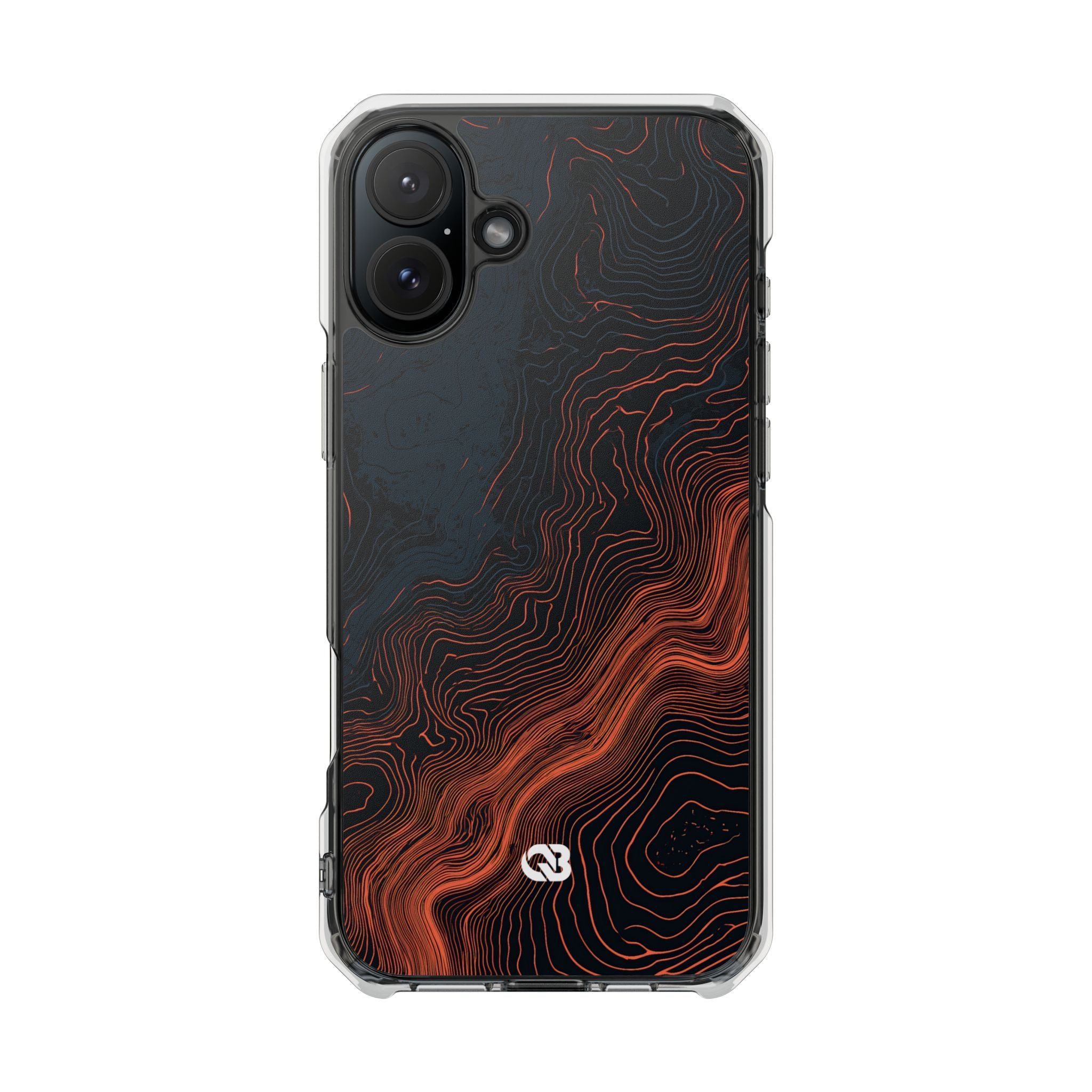 Black Impact MagSafe Phone Case for iPhone - Volcanic Basalt Map