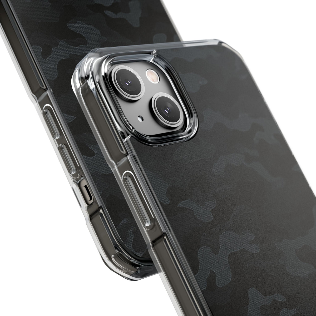 Blackout Urban Camo · Clear Impact Magnetic Phone Case for iPhone · Black