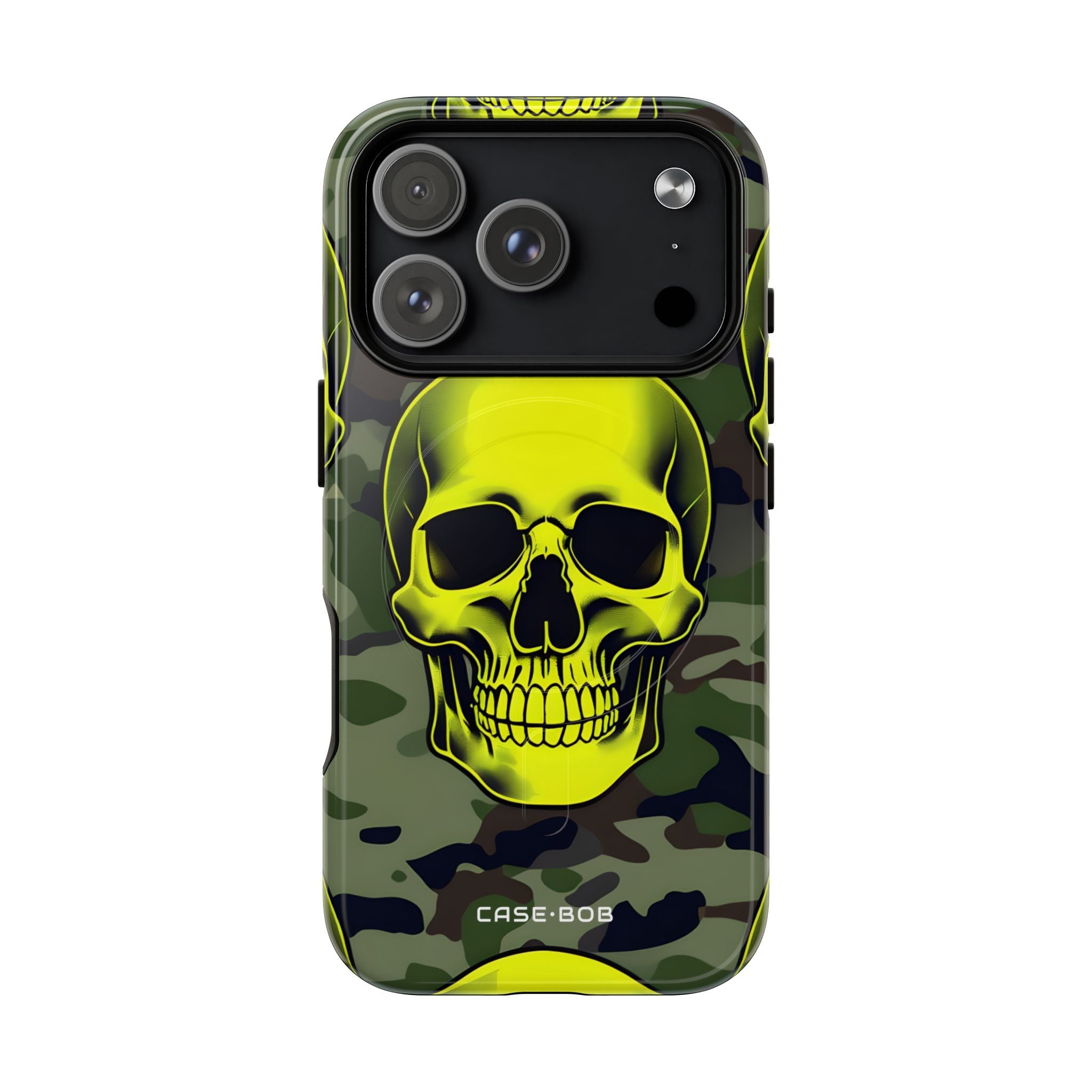 Neon Skull Camo iPhone 17 Pro Case - Tough+ - CASE•BOB