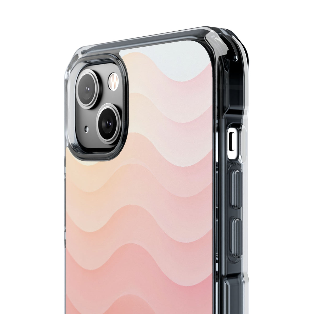 Blush Horizon Waves · Clear Impact Magnetic Phone Case for iPhone · Pink