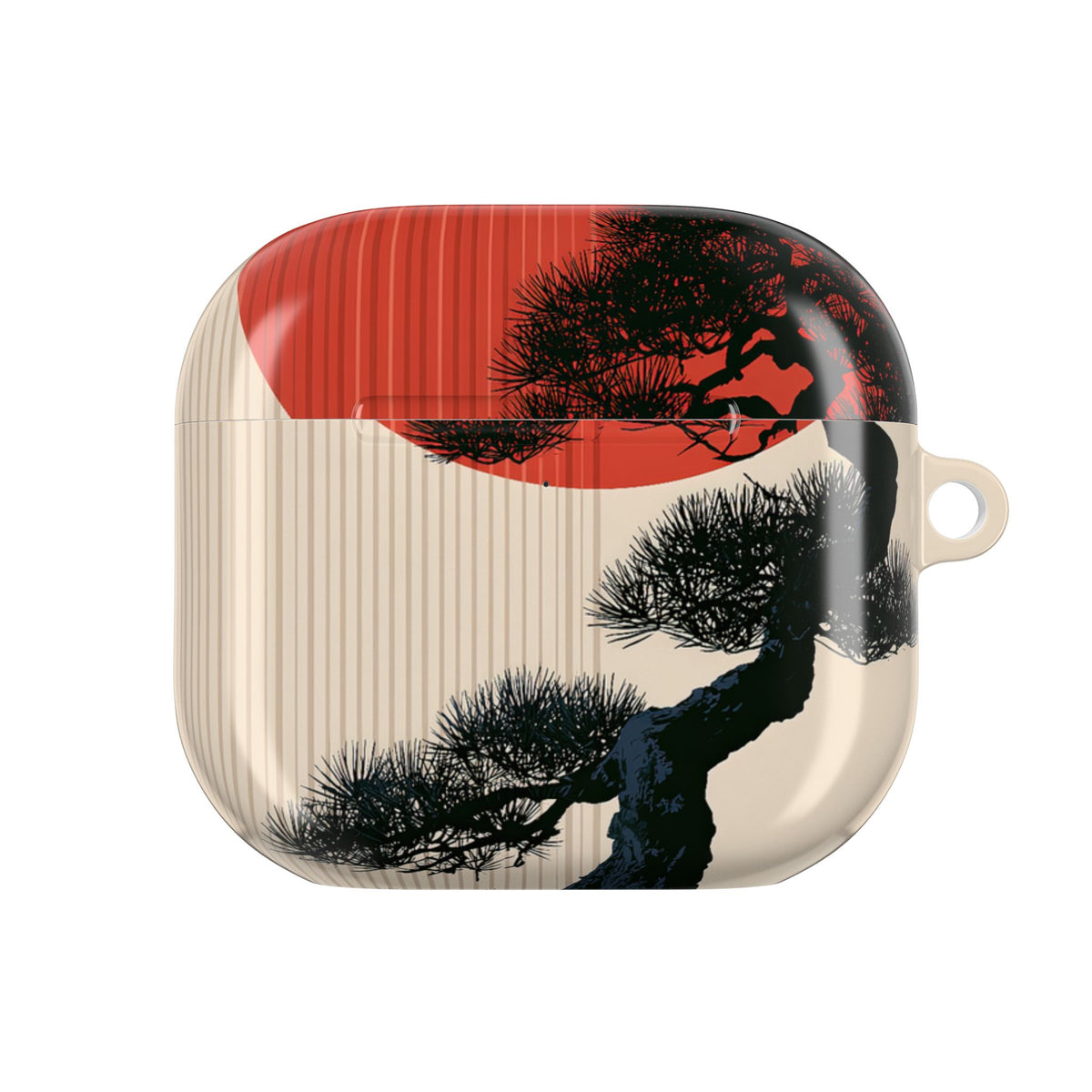 Crimson Sun Bonsai · Hard Case for AirPods & AirPods Pro · Beige