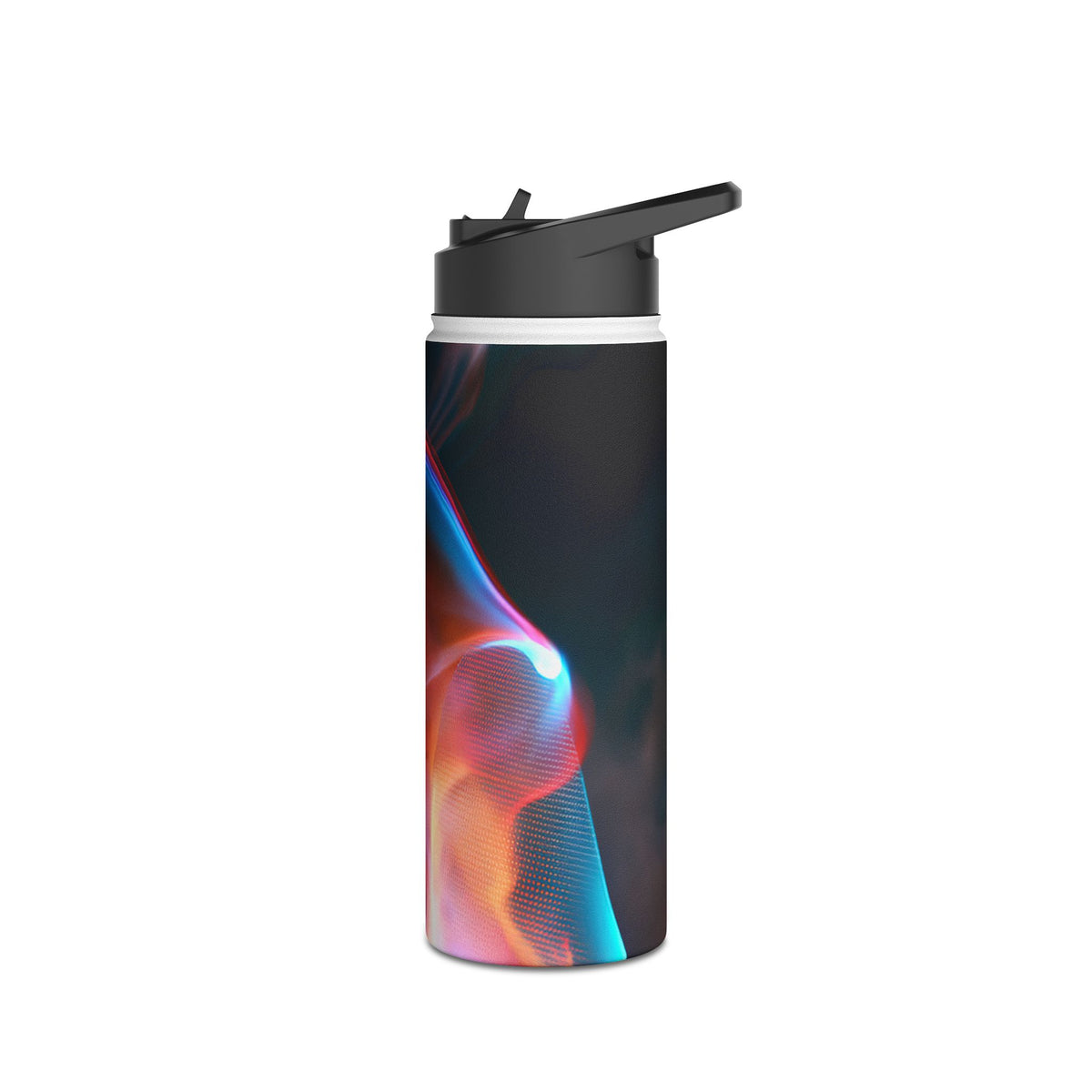 Neon Waveform · Insulated Water Bottle · Black