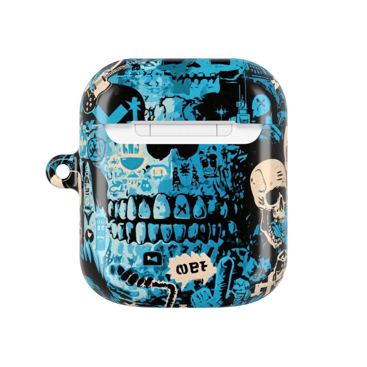 Electric Skull Graffiti · Hard Case for AirPods & AirPods Pro · Blue