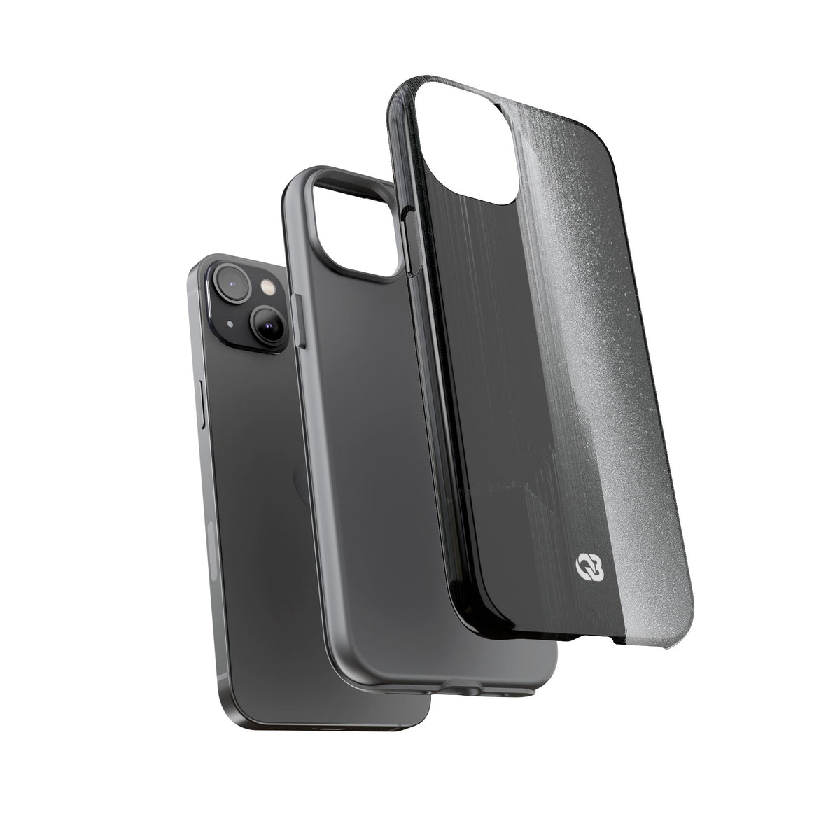 Black Tough Phone Case for iPhone - Brutalist Pixel Monolith