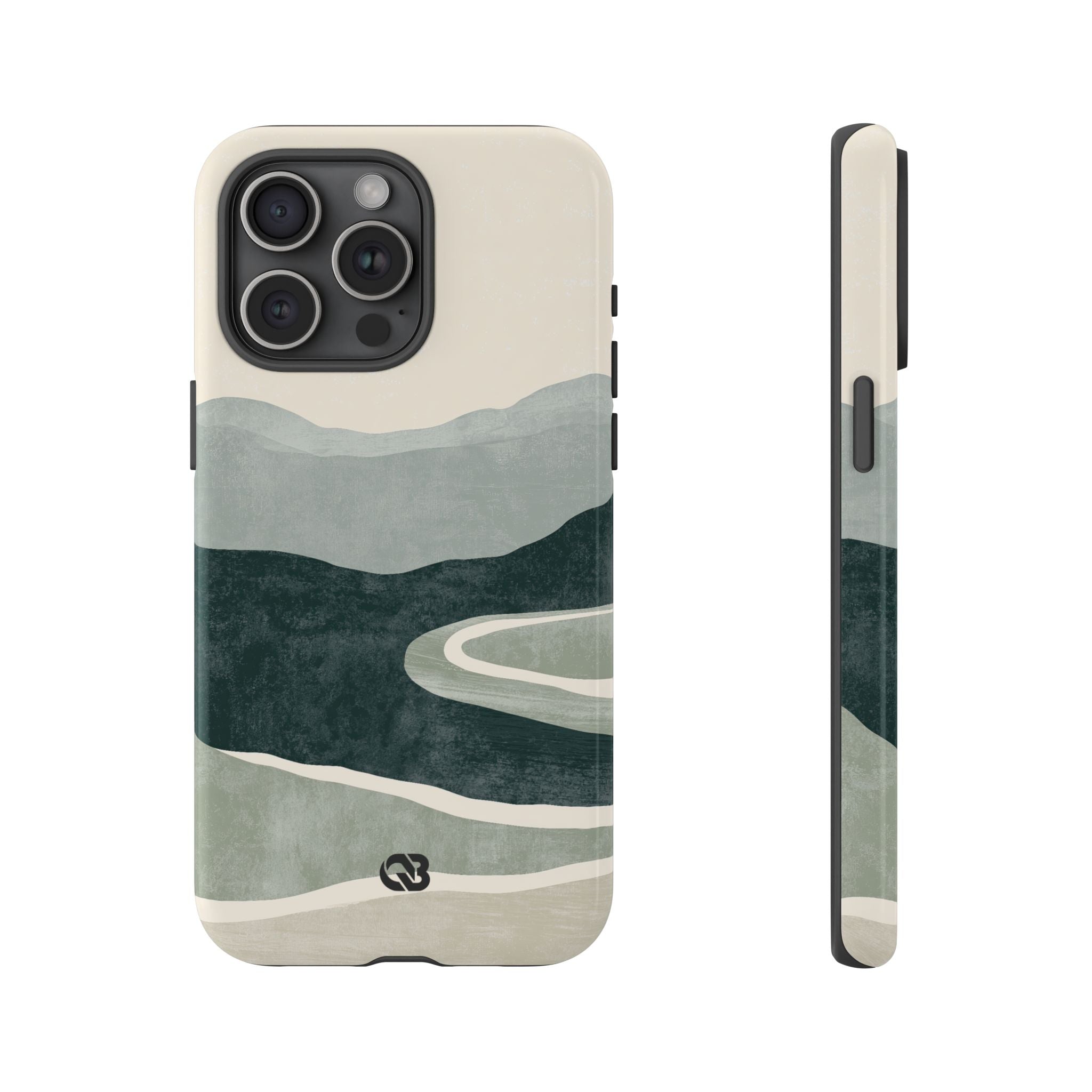 Green Tough Phone Case for iPhone - Misty Sage Valley