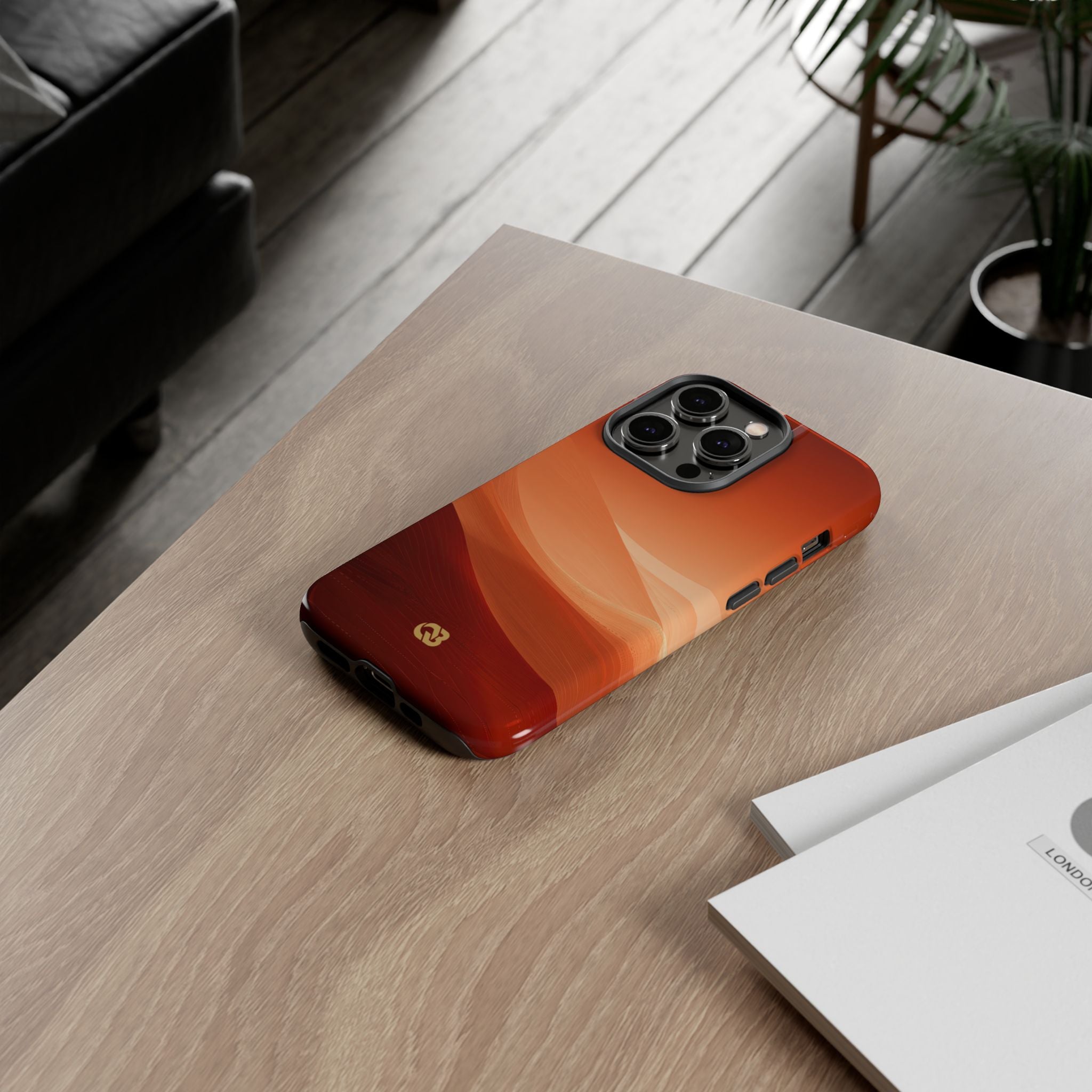 Orange Tough Phone Case for iPhone - Crimson Dune Gradient
