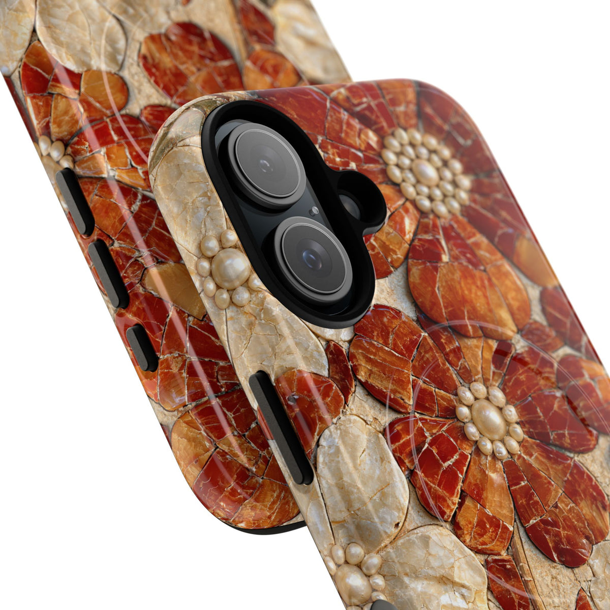 Carnelian Pearl Bloom · Tough 2.0 Magnetic Phone Case for iPhone · Orange