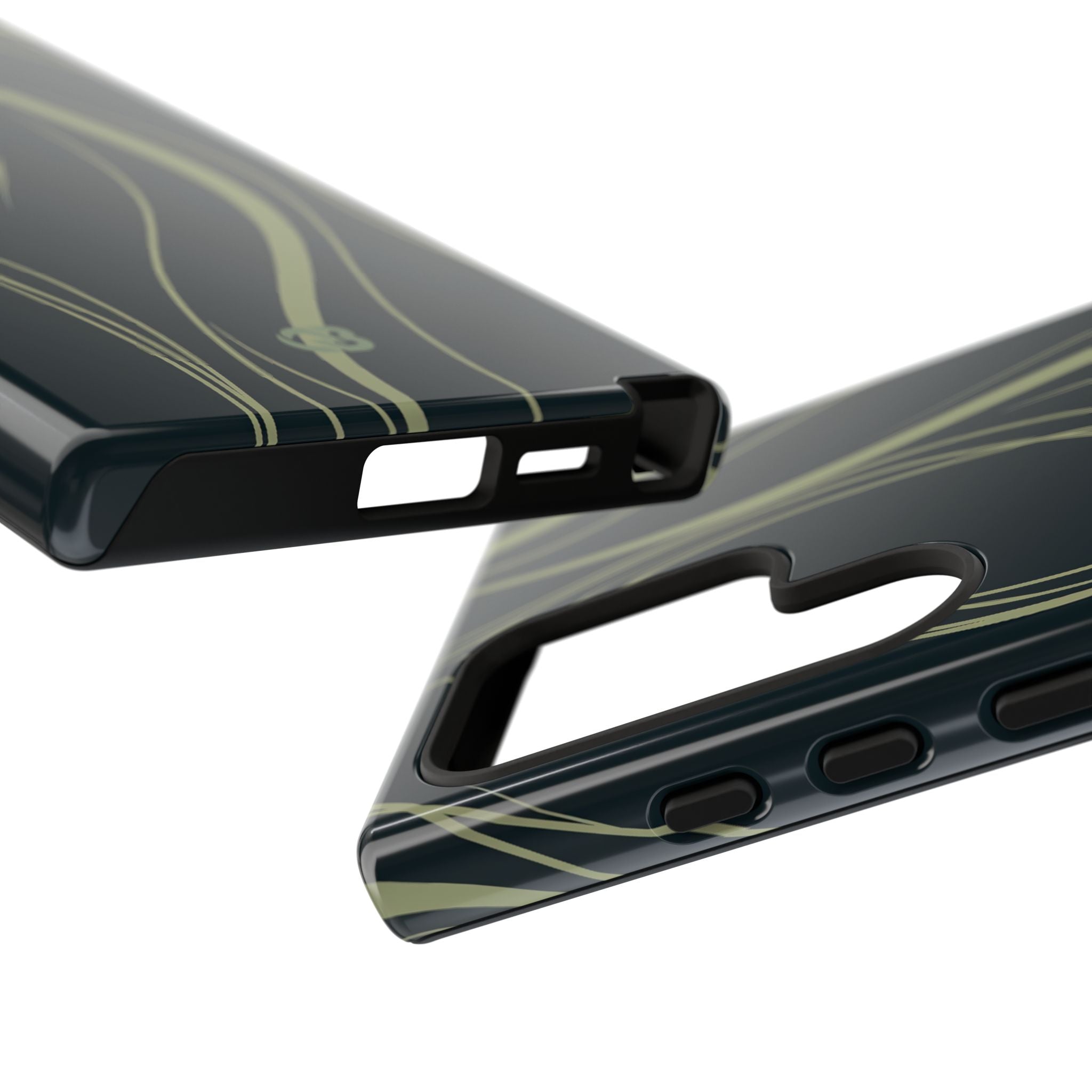 Green Tough Phone Case for Samsung - Obsidian Sage Flow