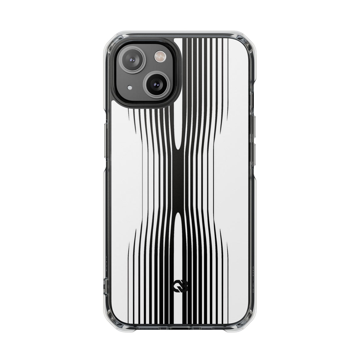 White Impact MagSafe Phone Case for iPhone - Kinetic Mono Distortion