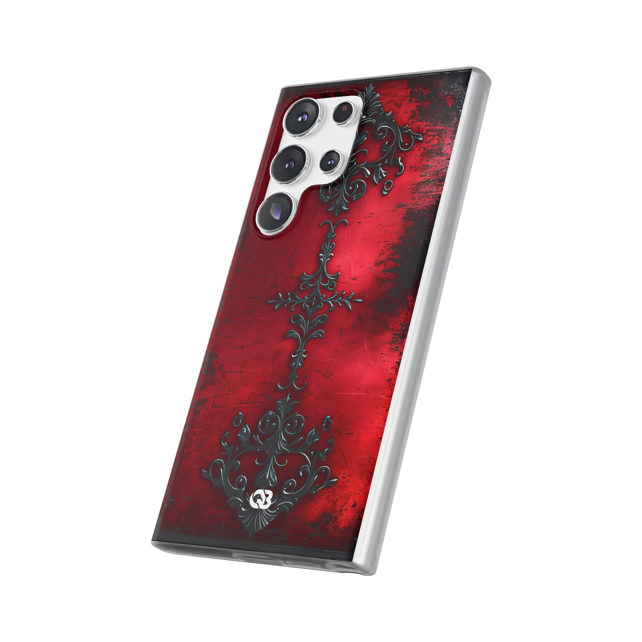Crimson Gothic Filigree · Soft Phone Case for Samsung