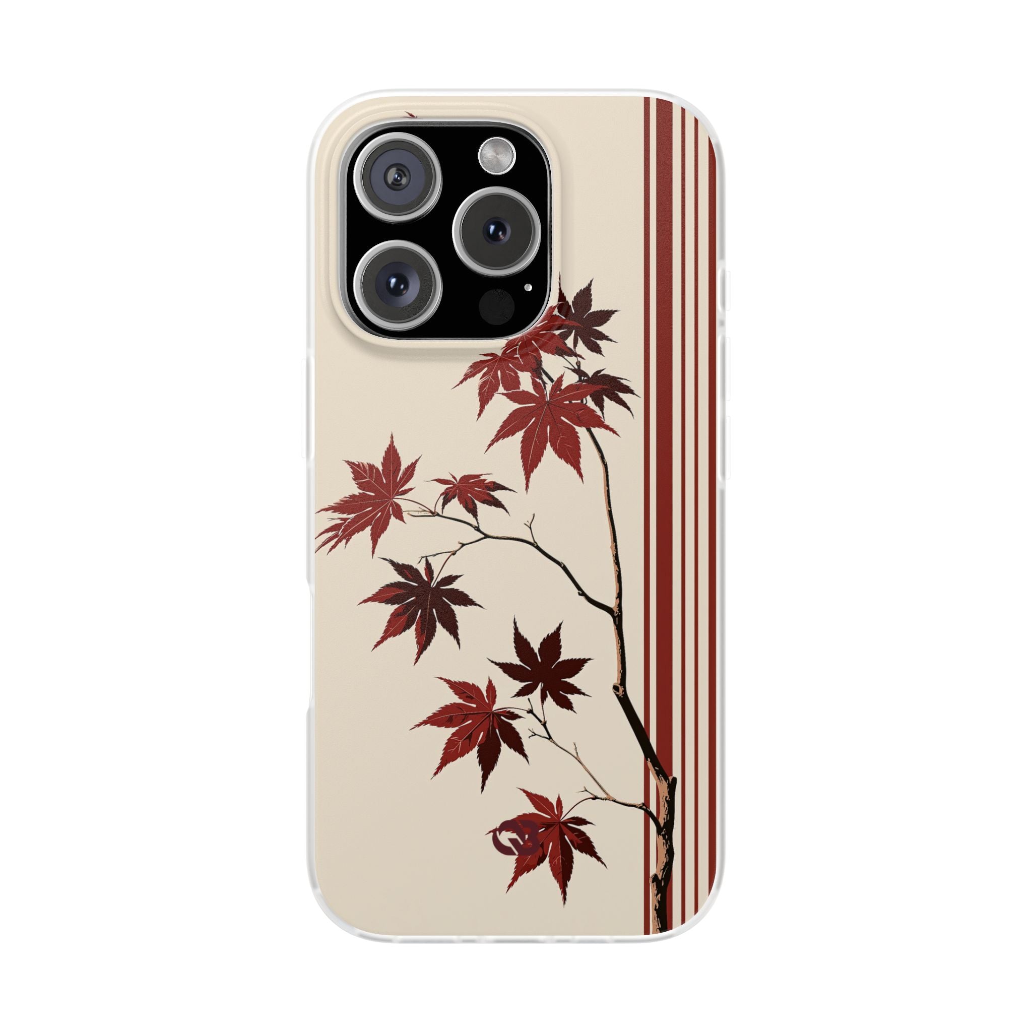 Red Lite Phone Case for iPhone - Crimson Momiji Stripe