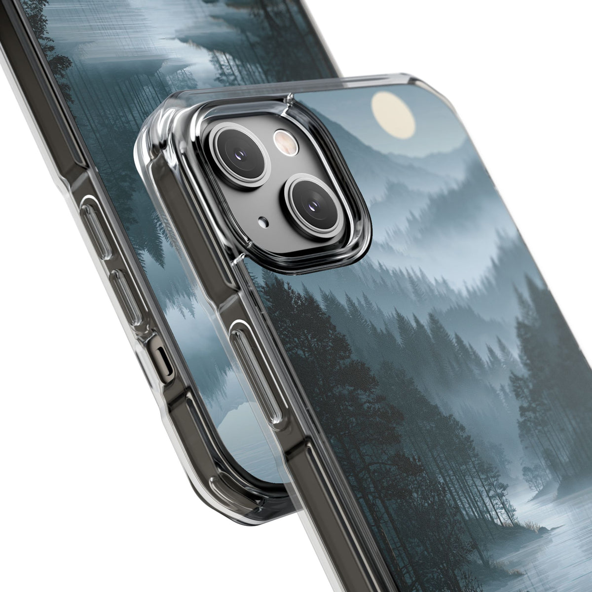 Silent Nordic Fjord · Clear Impact Magnetic Phone Case for iPhone · Blue