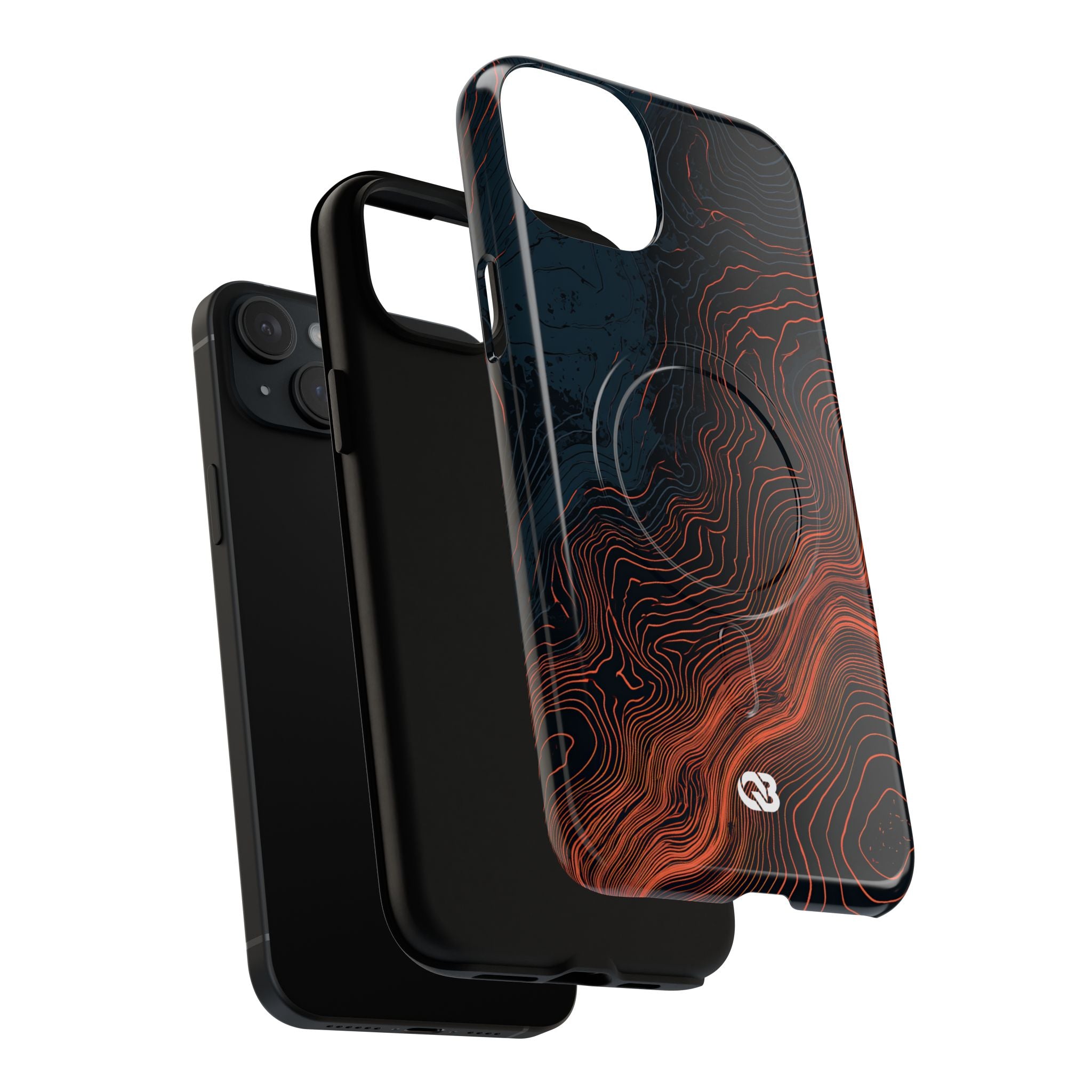 Black Tough 2.0 Magsafe Phone Case for iPhone - Volcanic Basalt Map