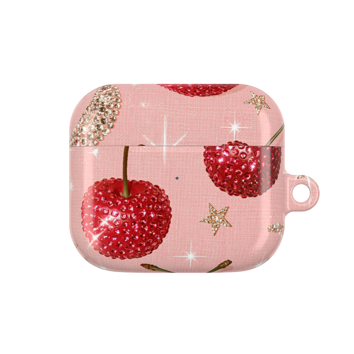 Bedazzled Ruby Cherries · Hard Case for AirPods & AirPods Pro · Pink