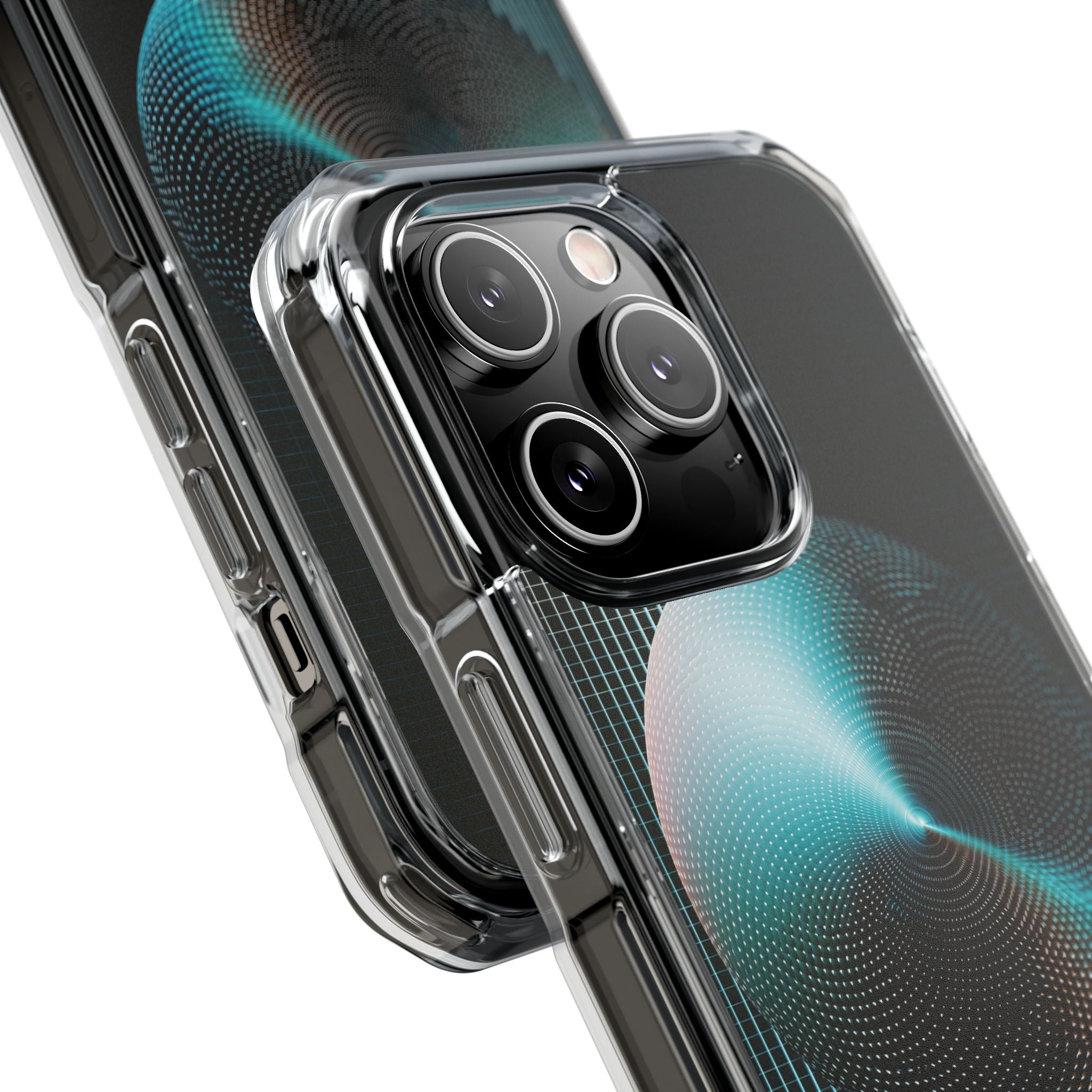 Blue Impact MagSafe Phone Case for iPhone - Cyan Vector Sphere