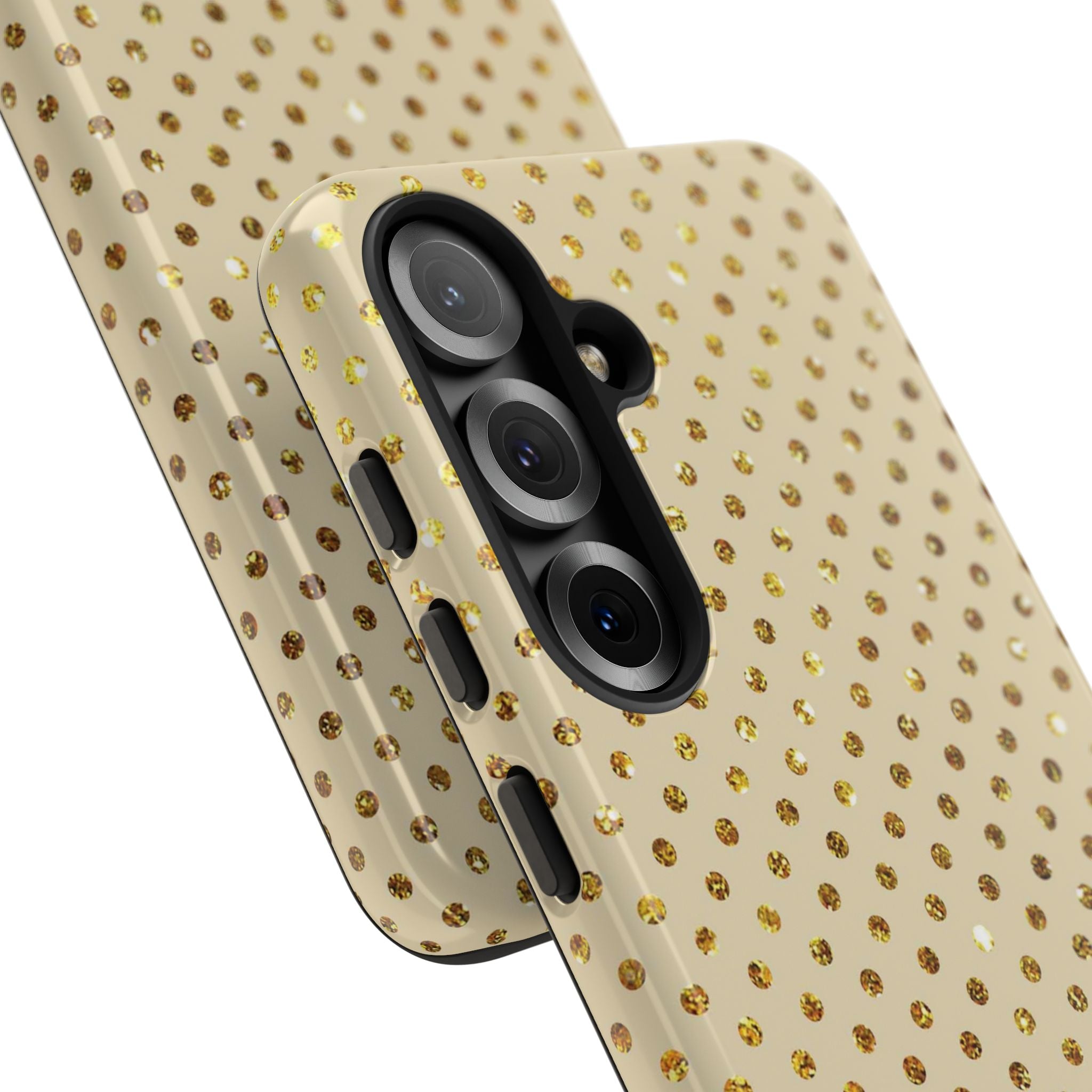 Gold Sparkle Grid Samsung S25 Case - Tough