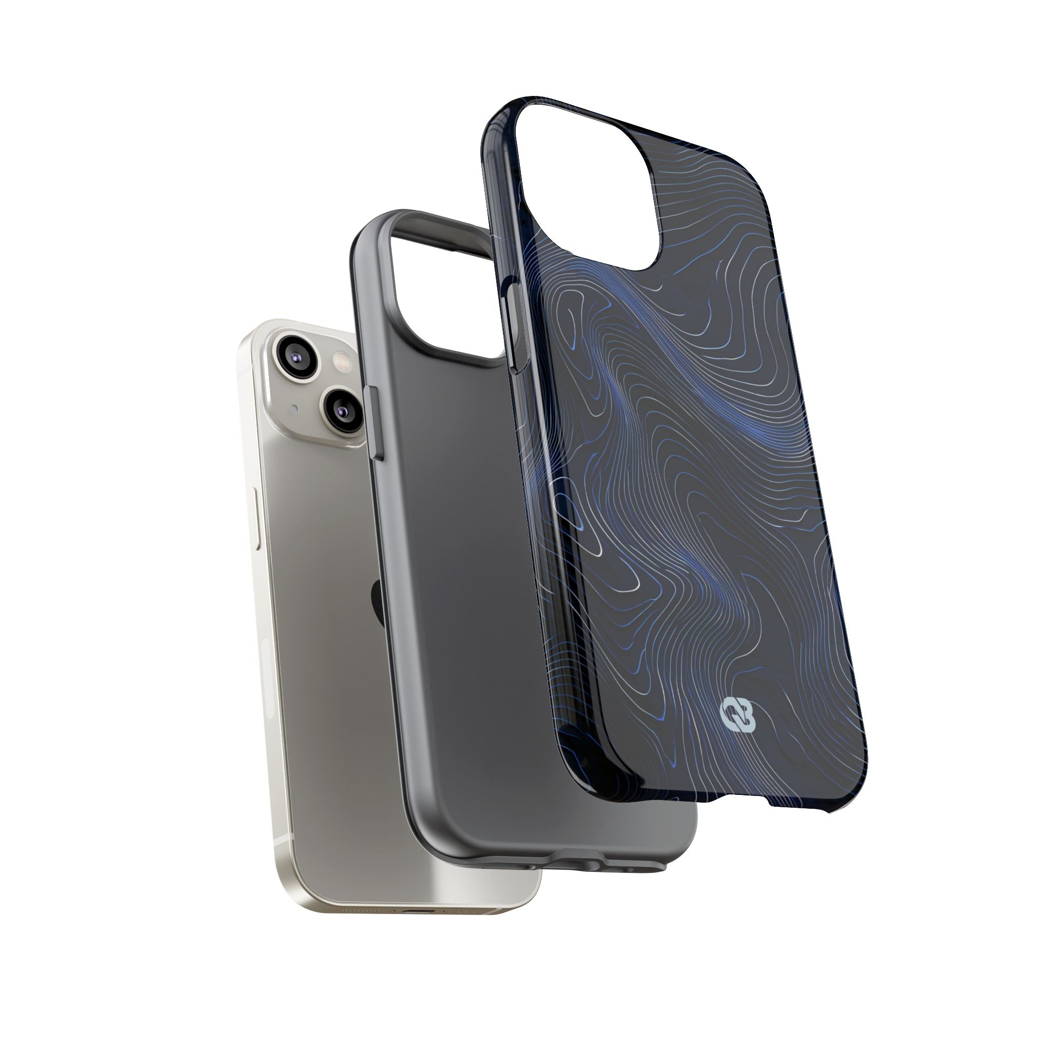 Blue Tough Phone Case for iPhone - Cobalt Contour Ridge
