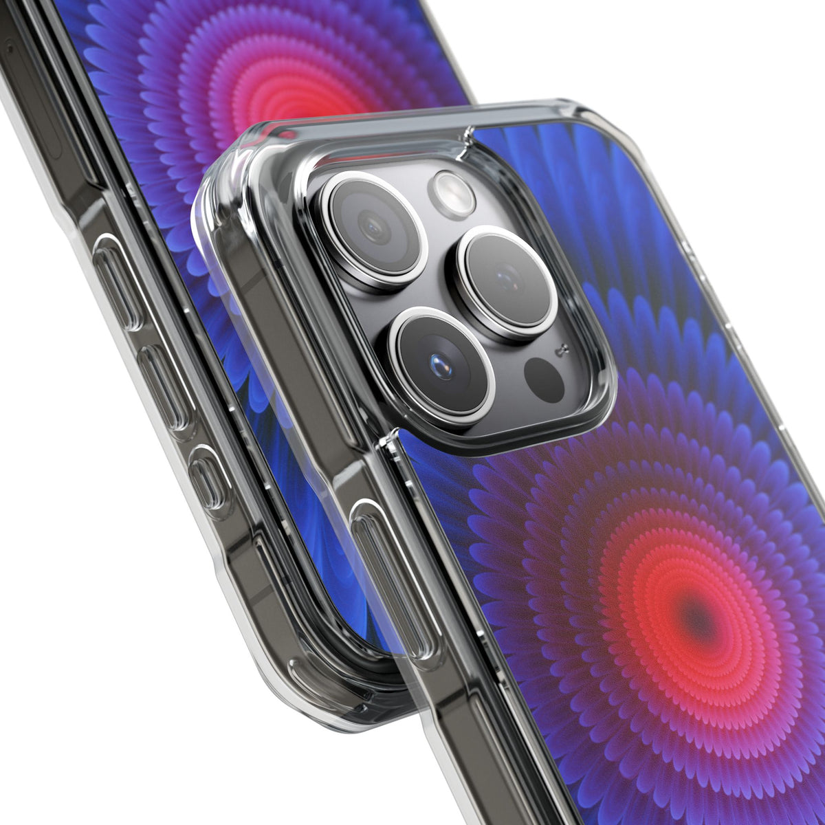 Radial Spectrum Bloom · Clear Impact Magnetic Phone Case for iPhone · Blue