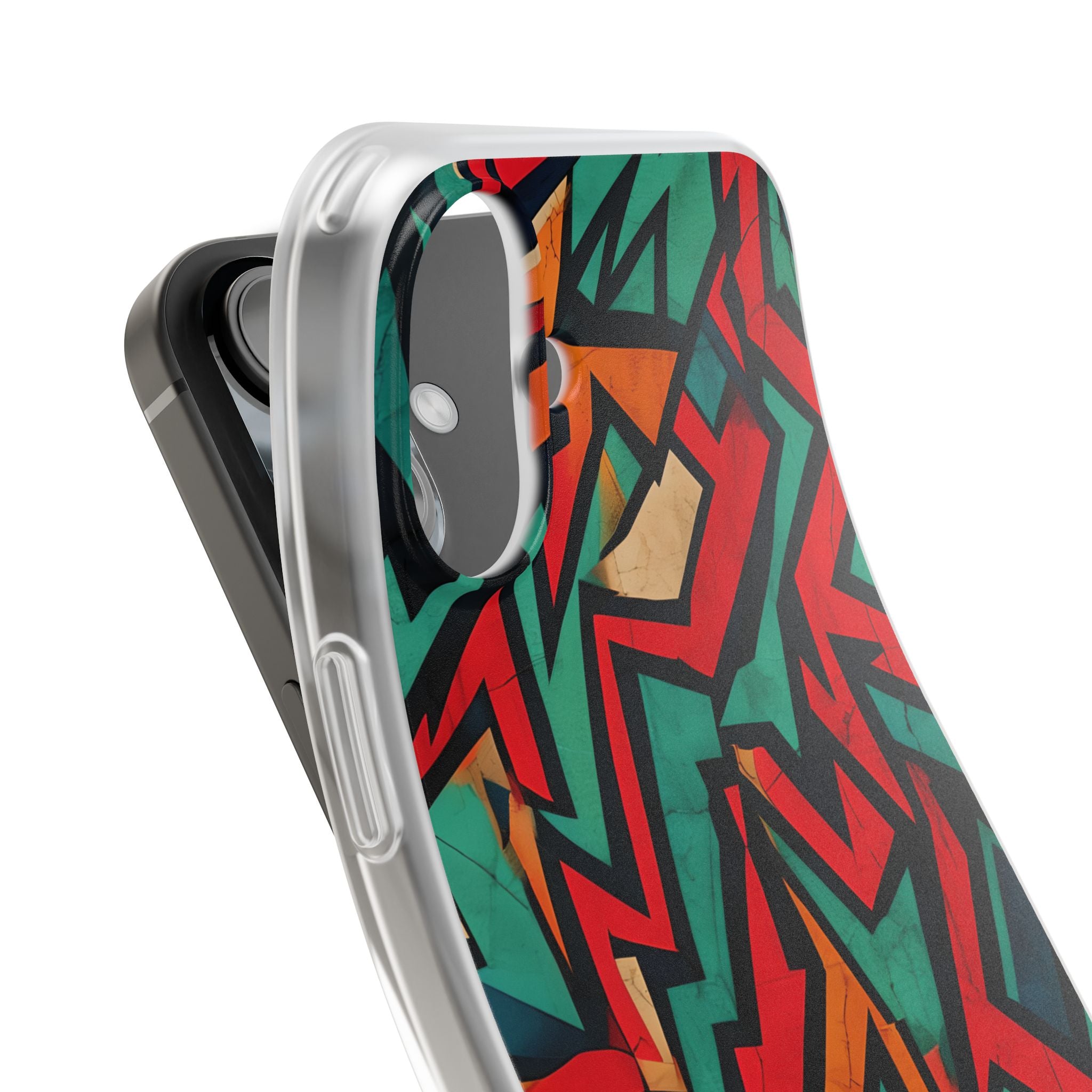 Crimson Zigzag iPhone 16 Plus Case - Zacht