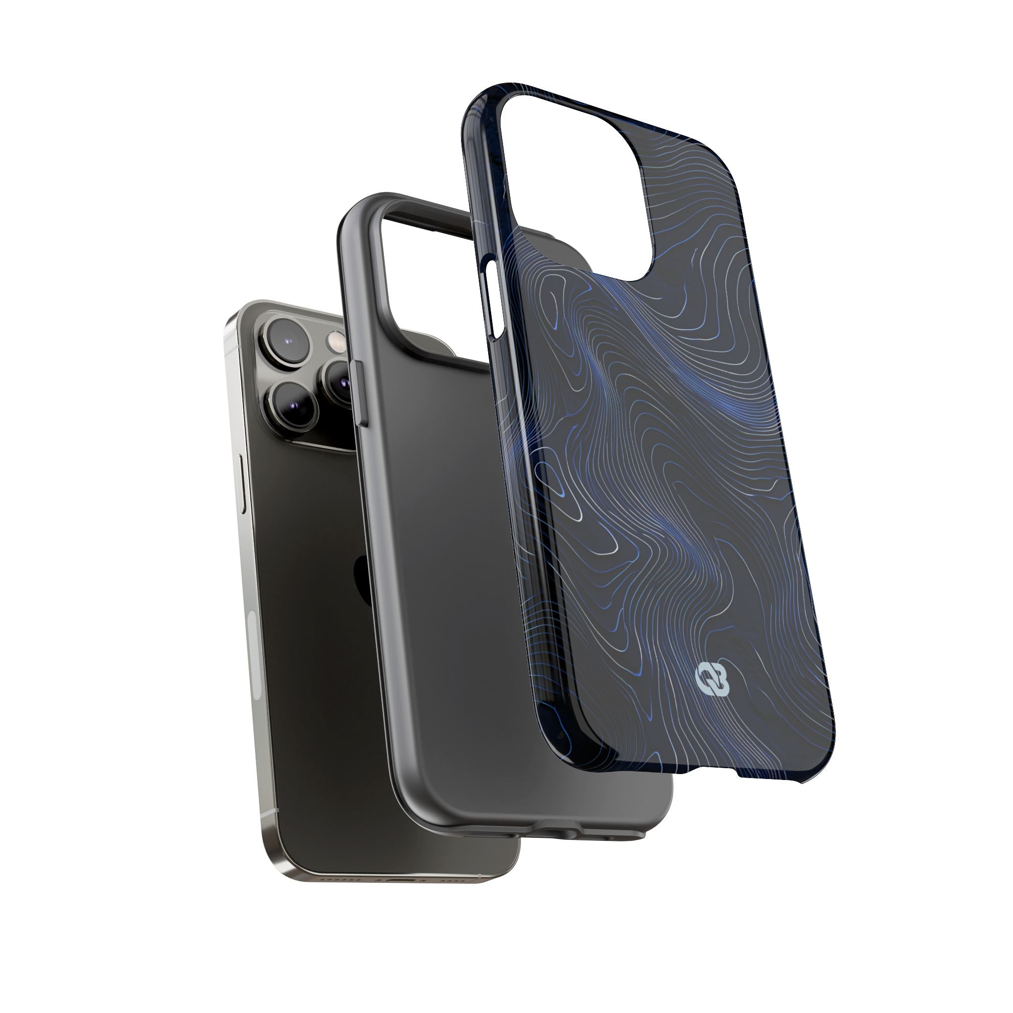 Blue Tough Phone Case for iPhone - Cobalt Contour Ridge